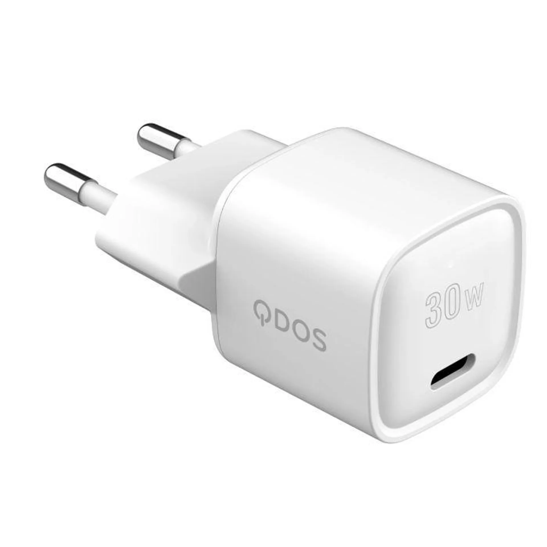 QDOS PowerCube Mini 30W USB-C Power Adapter - White