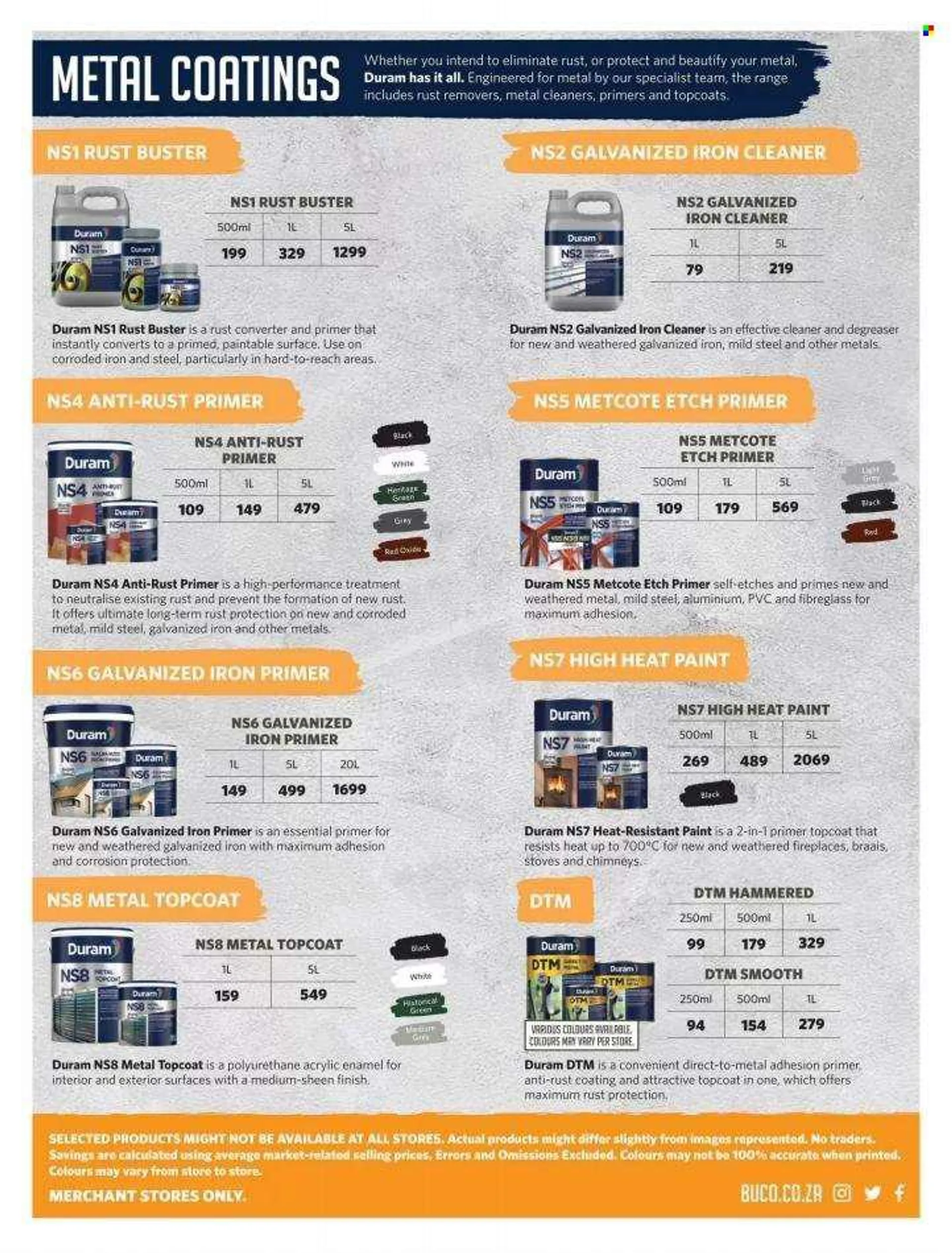 BUCO catalogue  - 01/07/2022 - 31/08/2022 - Sales products - paint, Duram, fireplace. Page 8.