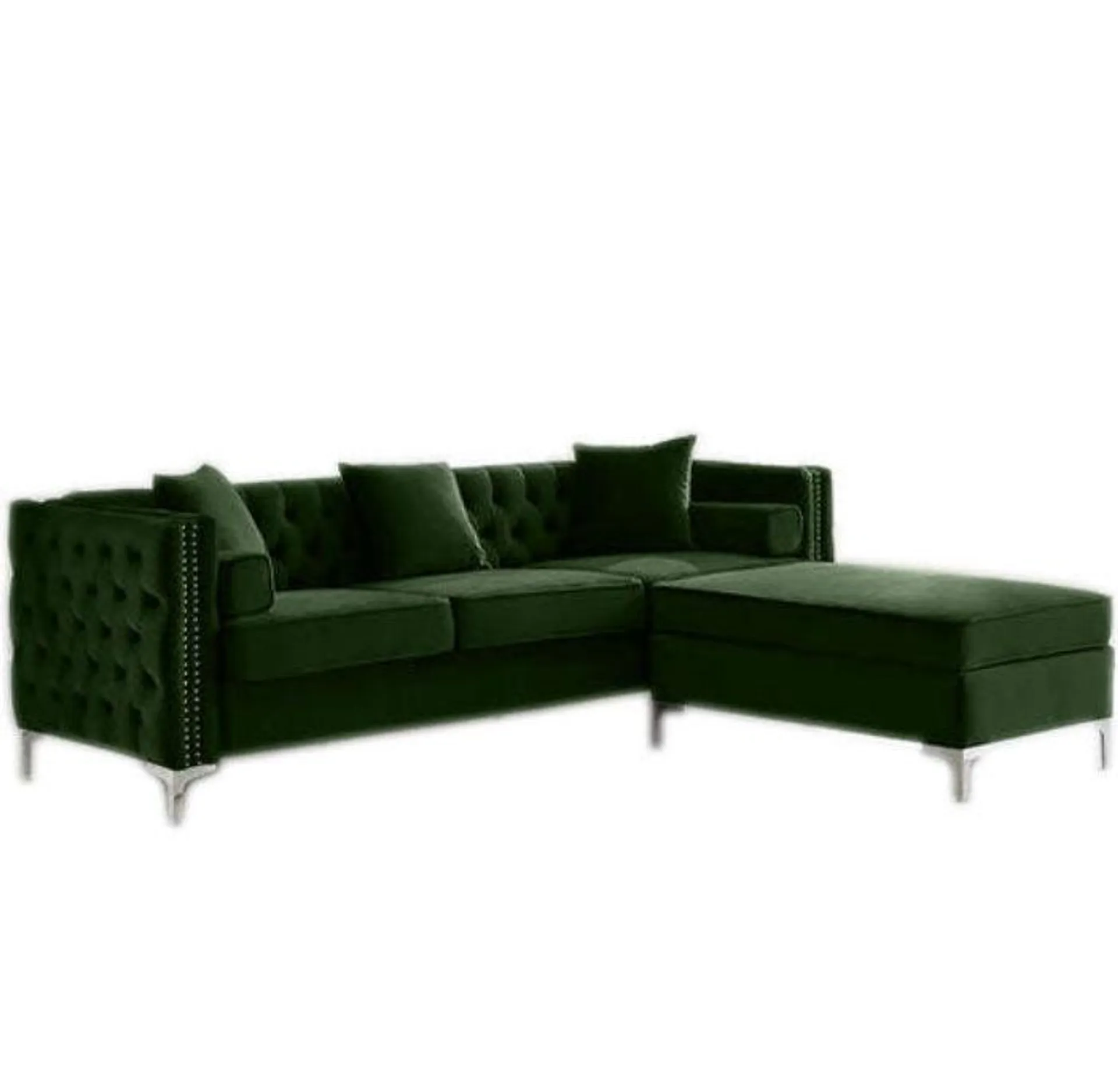 Oxford Corner Reversible Sectional Couch -Emerald Green