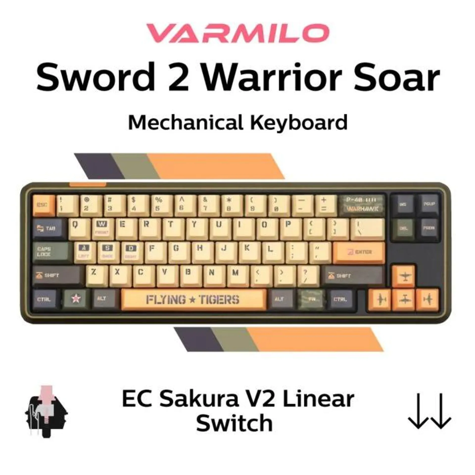 Varmilo Sword 2-68 Warrior Soar EC Sakura V2 A07A036A9A3A01A017 SF Size Mechanical Keyboard