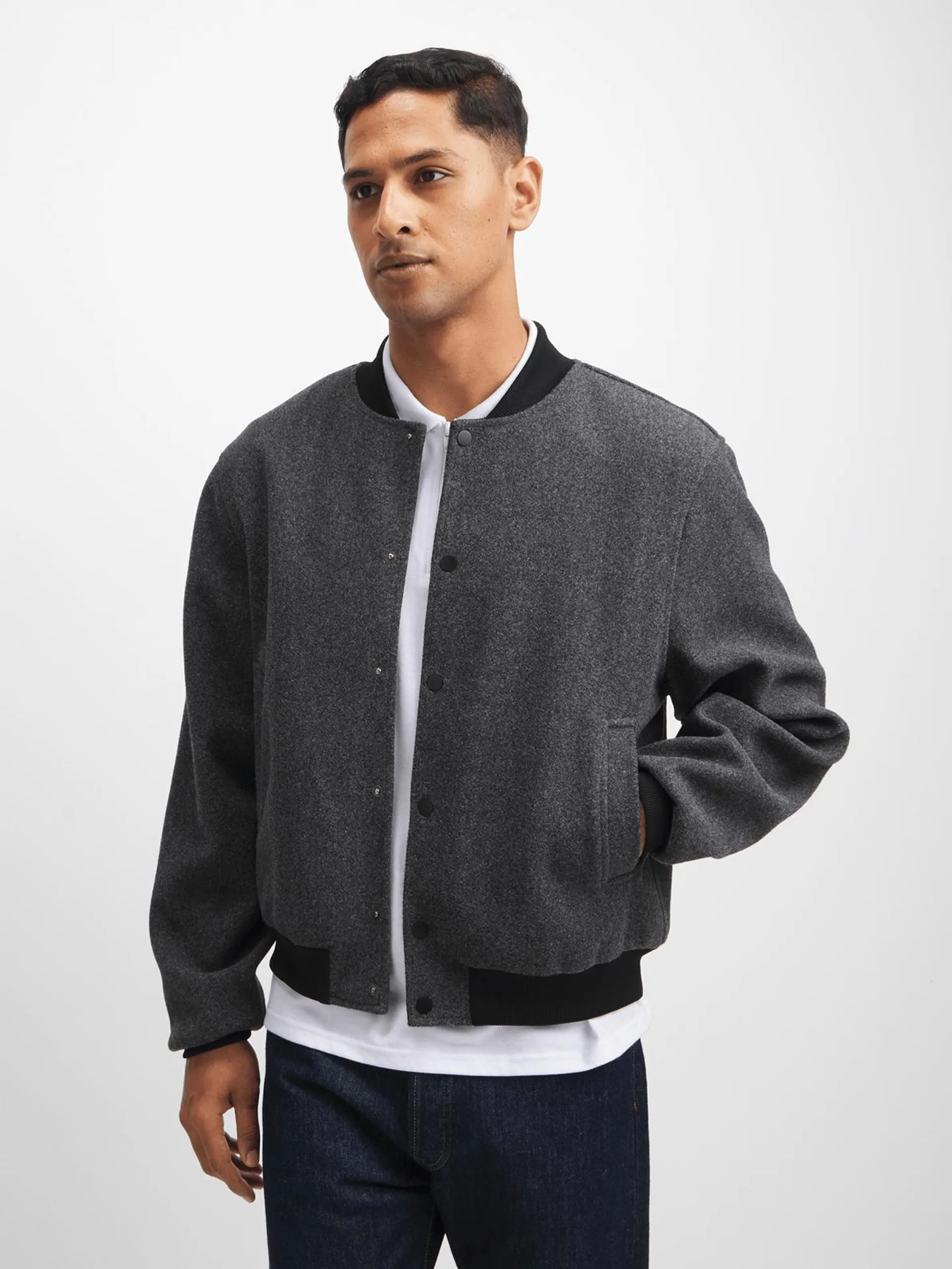 Exact Men's Charcoal Bomber Jacket