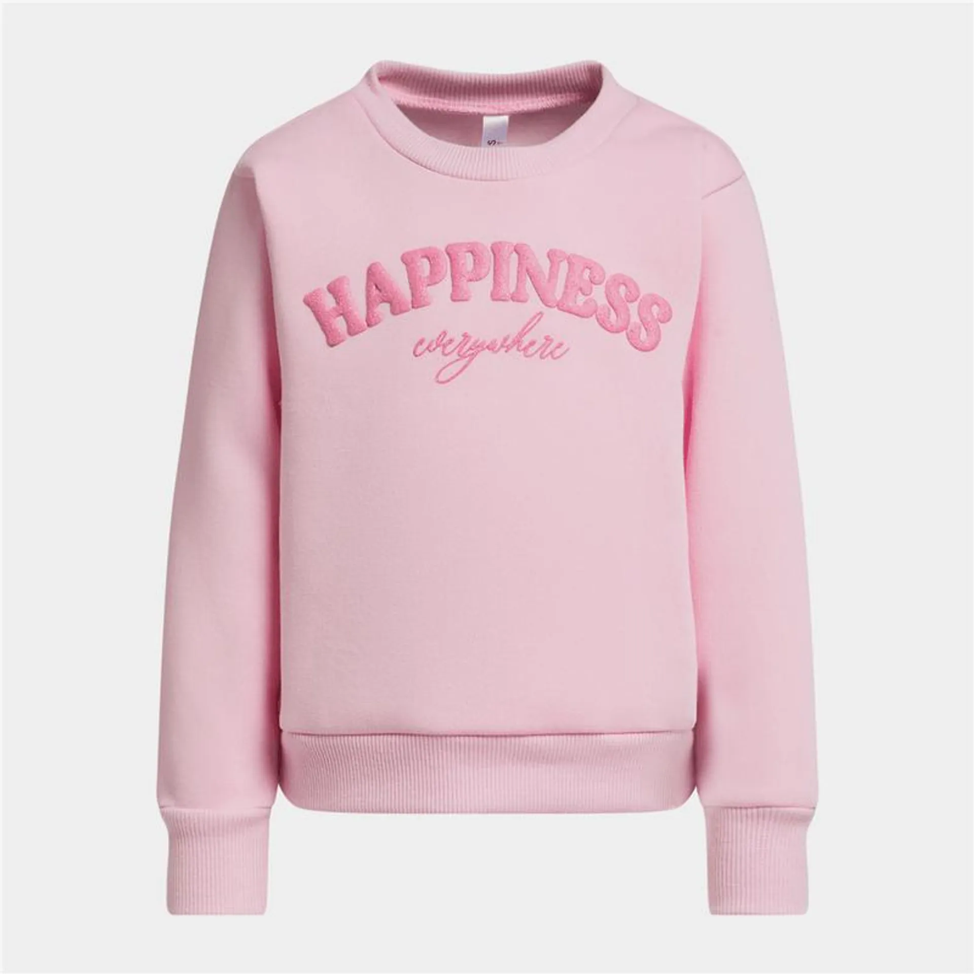 Younger Girl's Pink Graphic Print Sweater