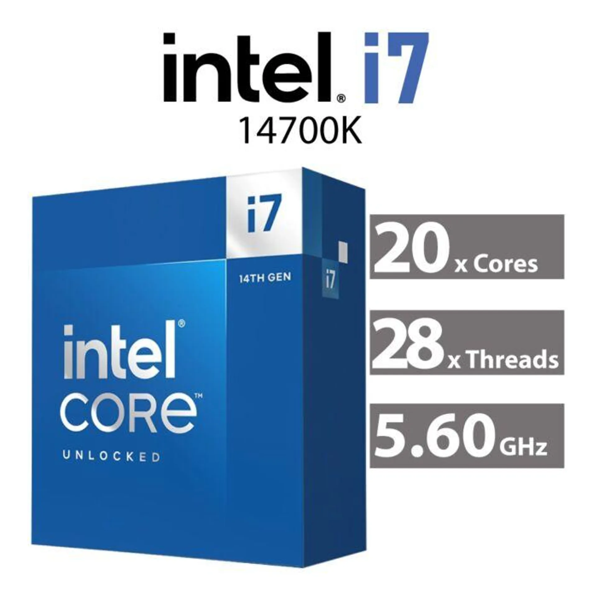 Intel Core i7-14700K Raptor Lake 20-Core 3.40GHz LGA1700 125W BX8071514700K Desktop Processor
