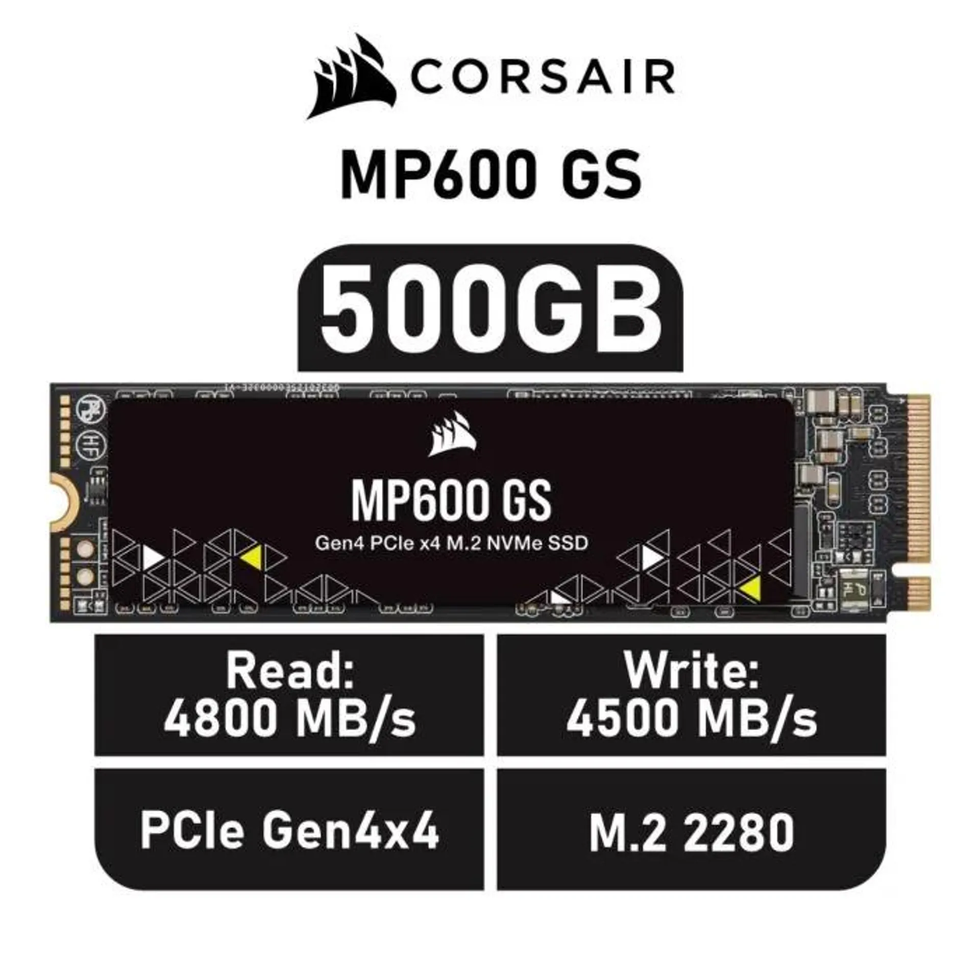 CORSAIR MP600 GS 500GB PCIe Gen4x4 CSSD-F0500GBMP600GS M.2 2280 Solid State Drive