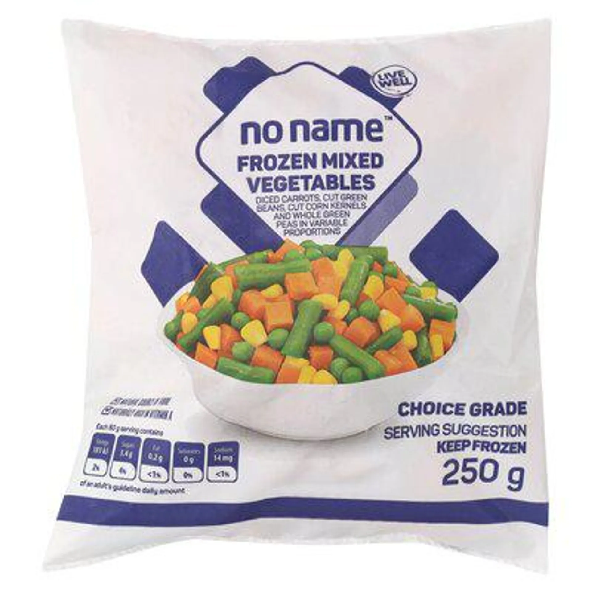 No Name Live Well Frozen Mixed Vegetable