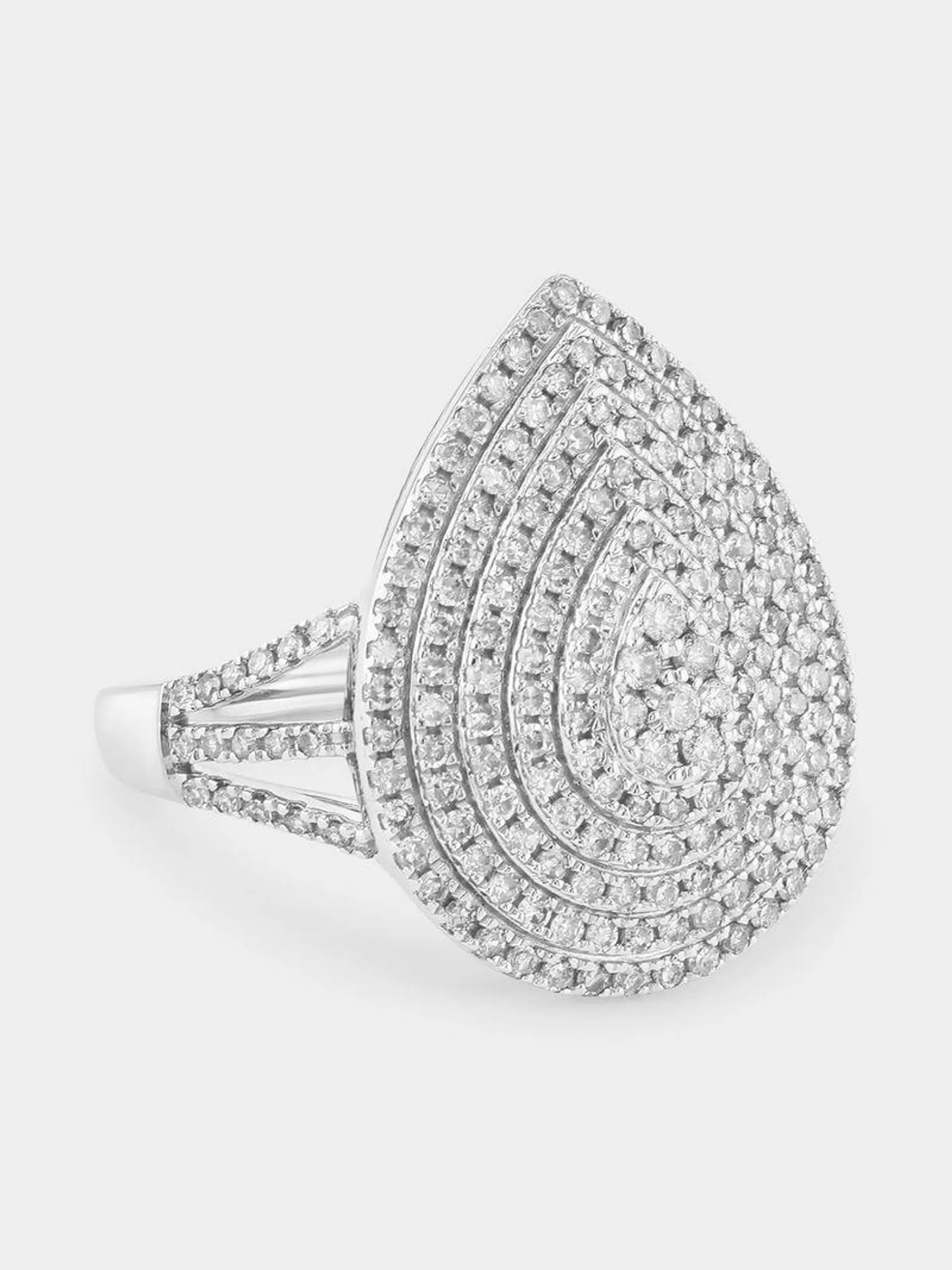 White Gold 1.00ct Diamond Pear Multi-Stone Ring