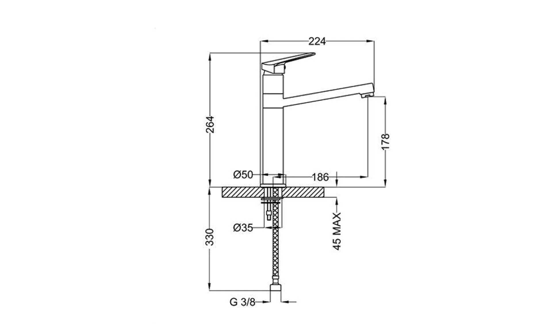 Tivoli Artic Pillar Type Kitchen Sink Mixer