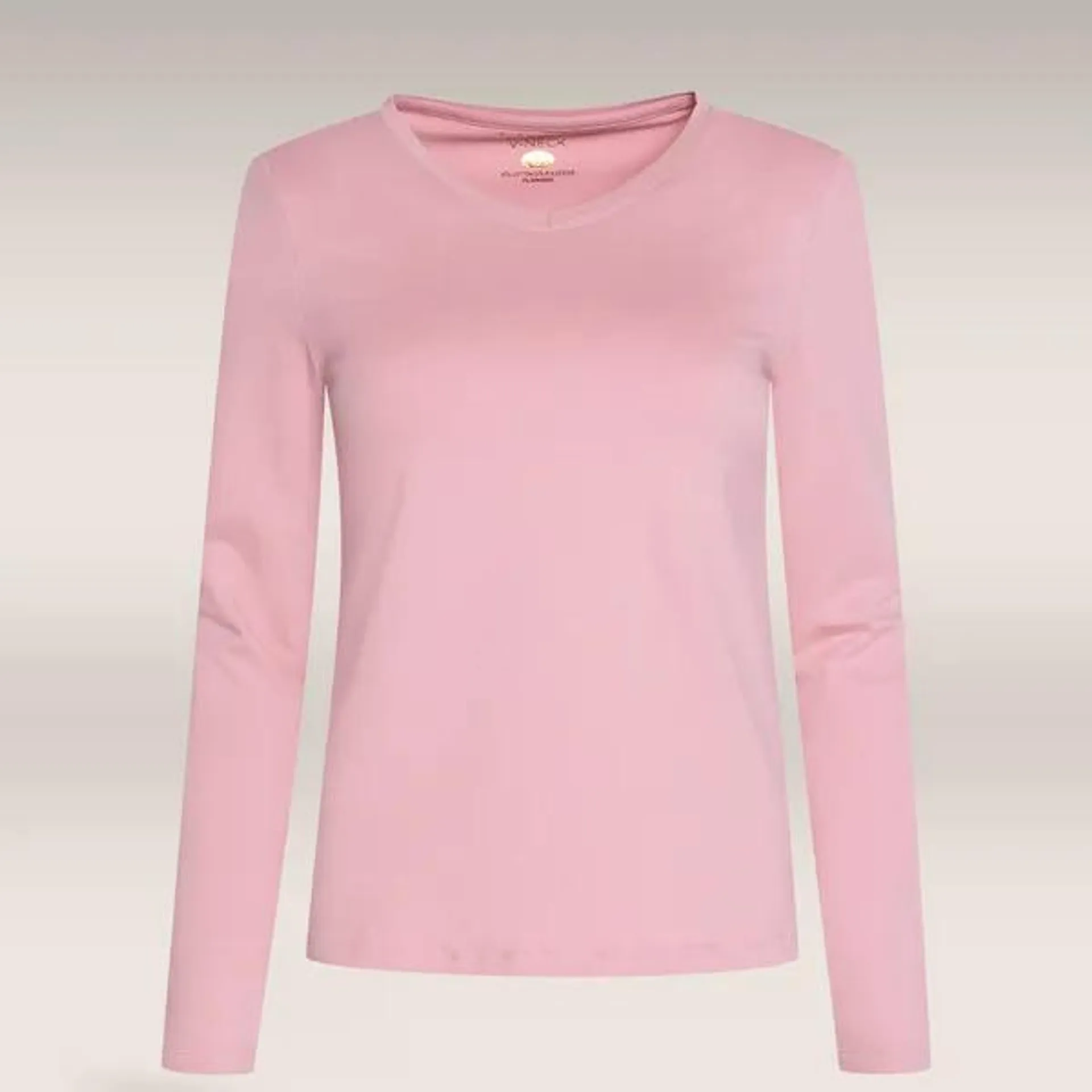 V neck long sleeve t-shirt dusty pink