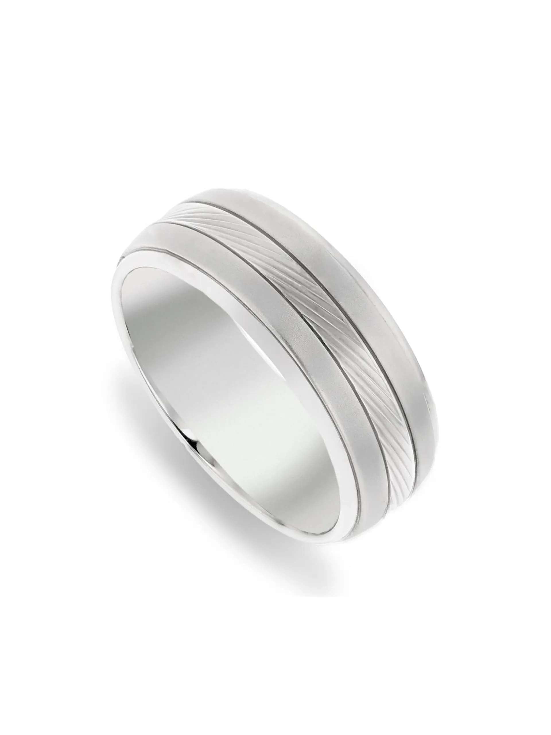 Stainless Steel Multi Texture Men's Ring