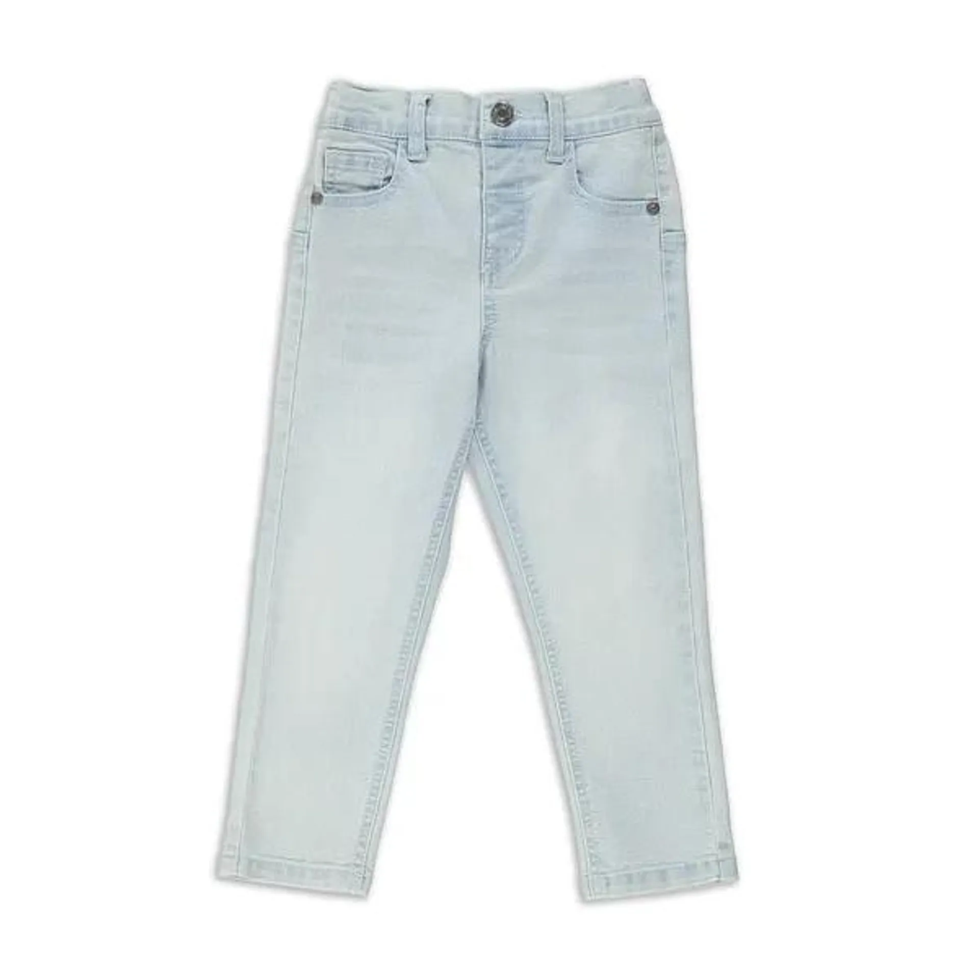 Relaxed tapered denim jeans light blue