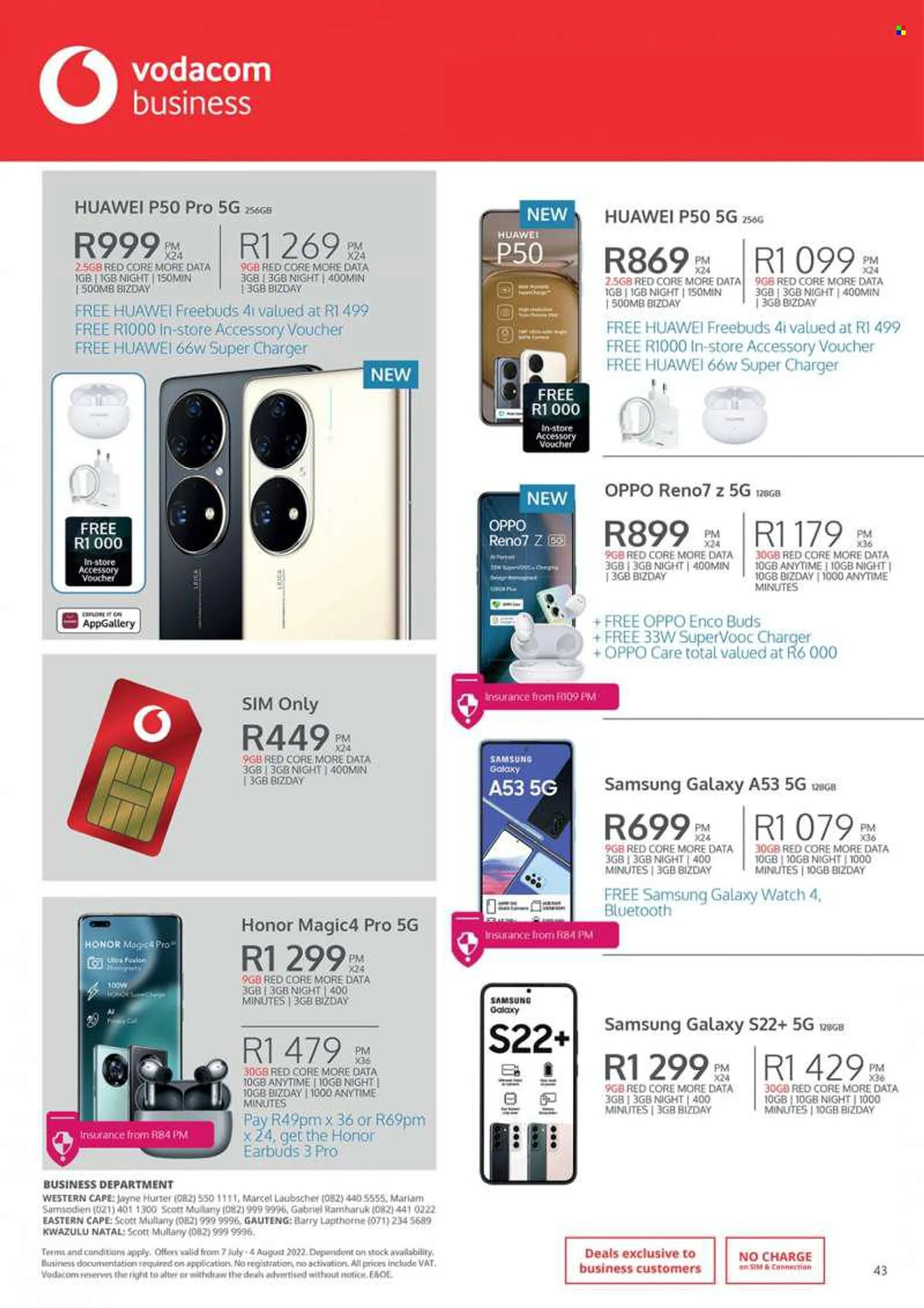 Cellucity catalogue  - 01/07/2022 - 31/07/2022 - Sales products - Huawei, Samsung Galaxy, Samsung, Honor, Oppo, Samsung Galaxy Watch, earbuds. Page 3.