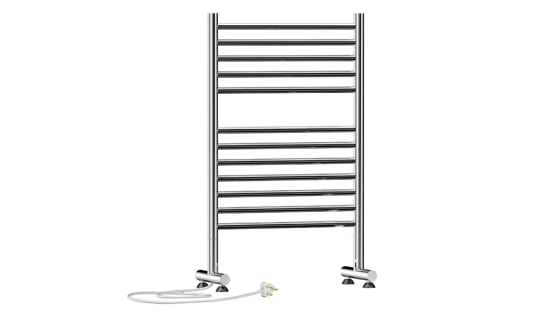 Jeeves Tangent E Polished Electric Heated Towel Rail 865 x 520mm