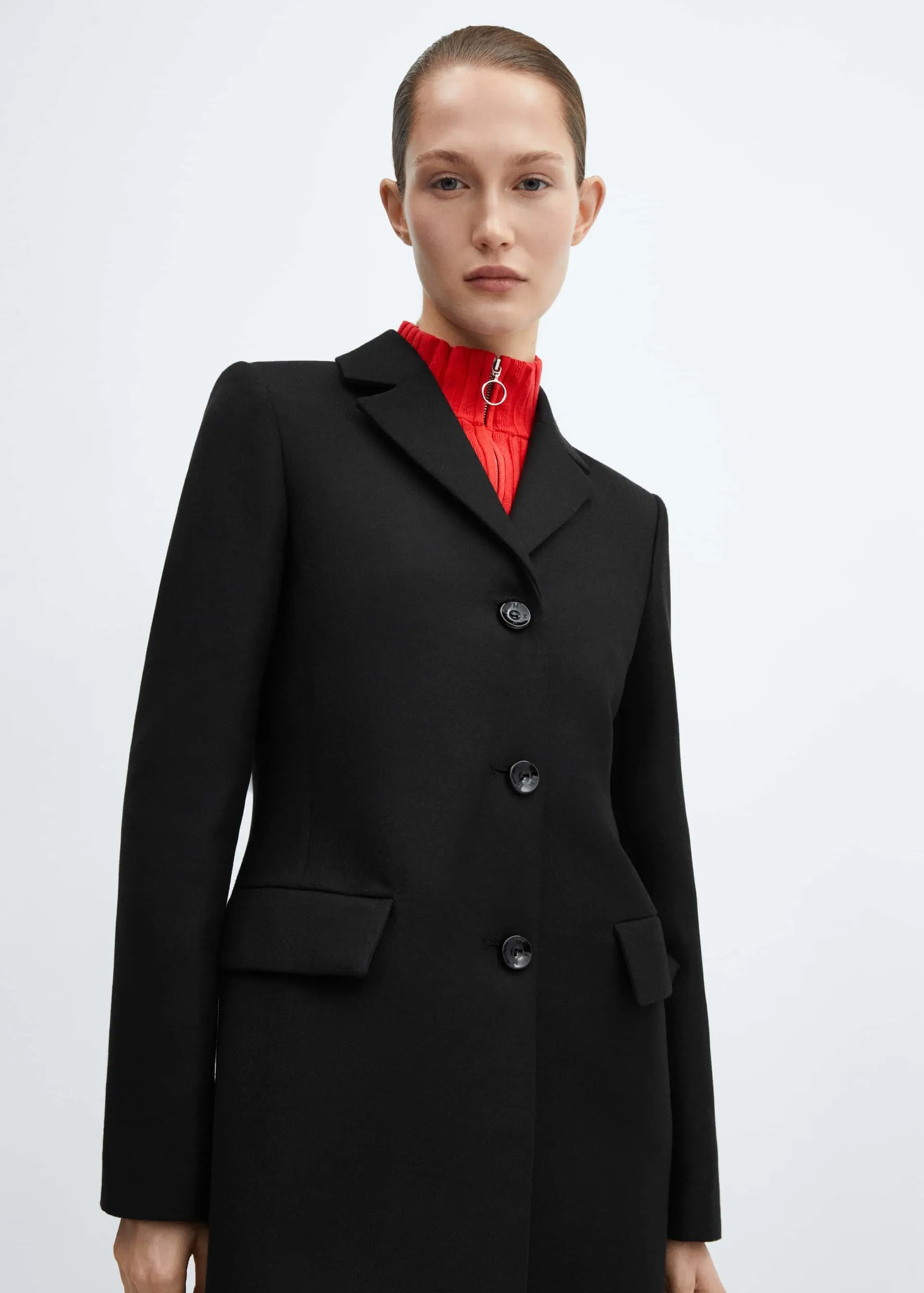 Lapels structured coat