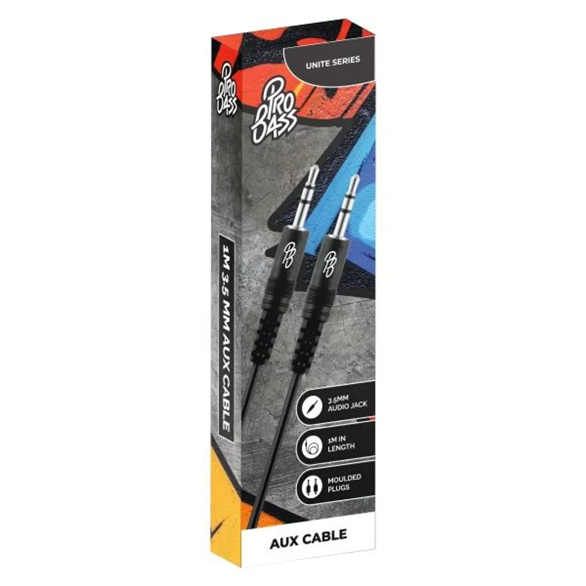 PRO BASS UNITE SERIES AUX CABLE 1M BLACK