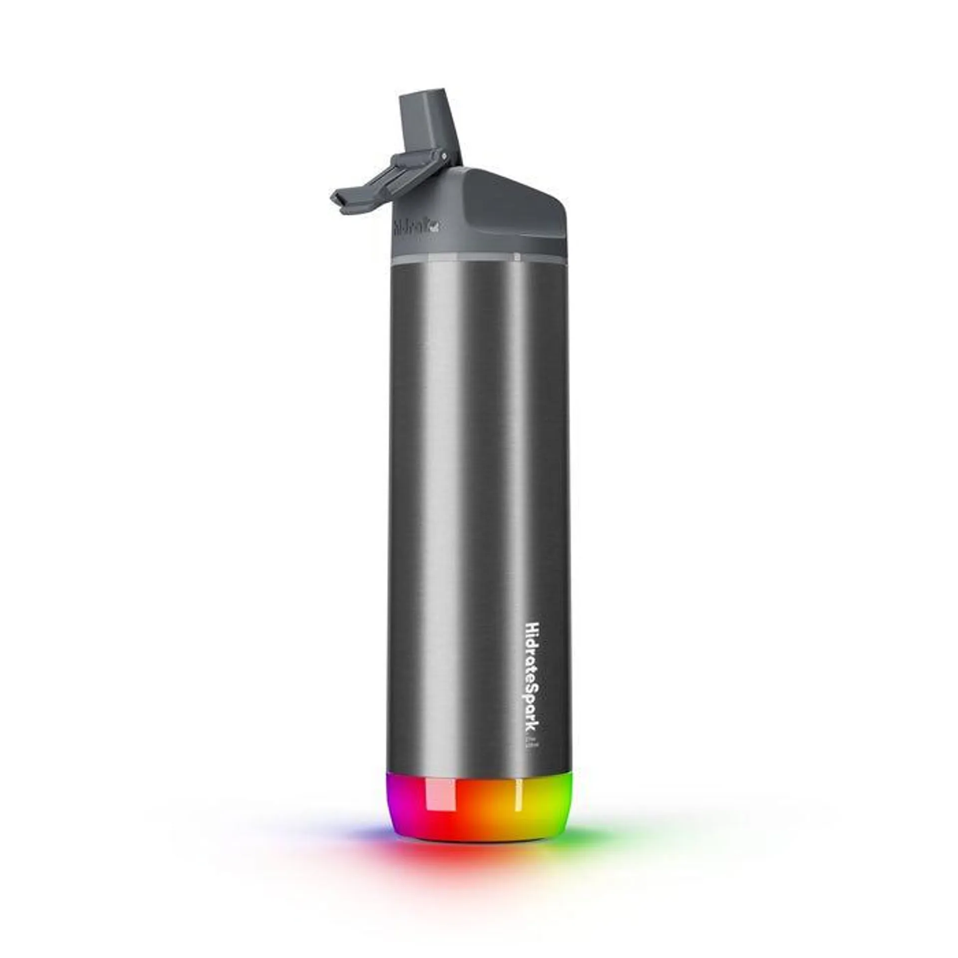 HidrateSpark PRO 620ml Smart Water Bottle with Straw Lid - Brushed Stainless Steel