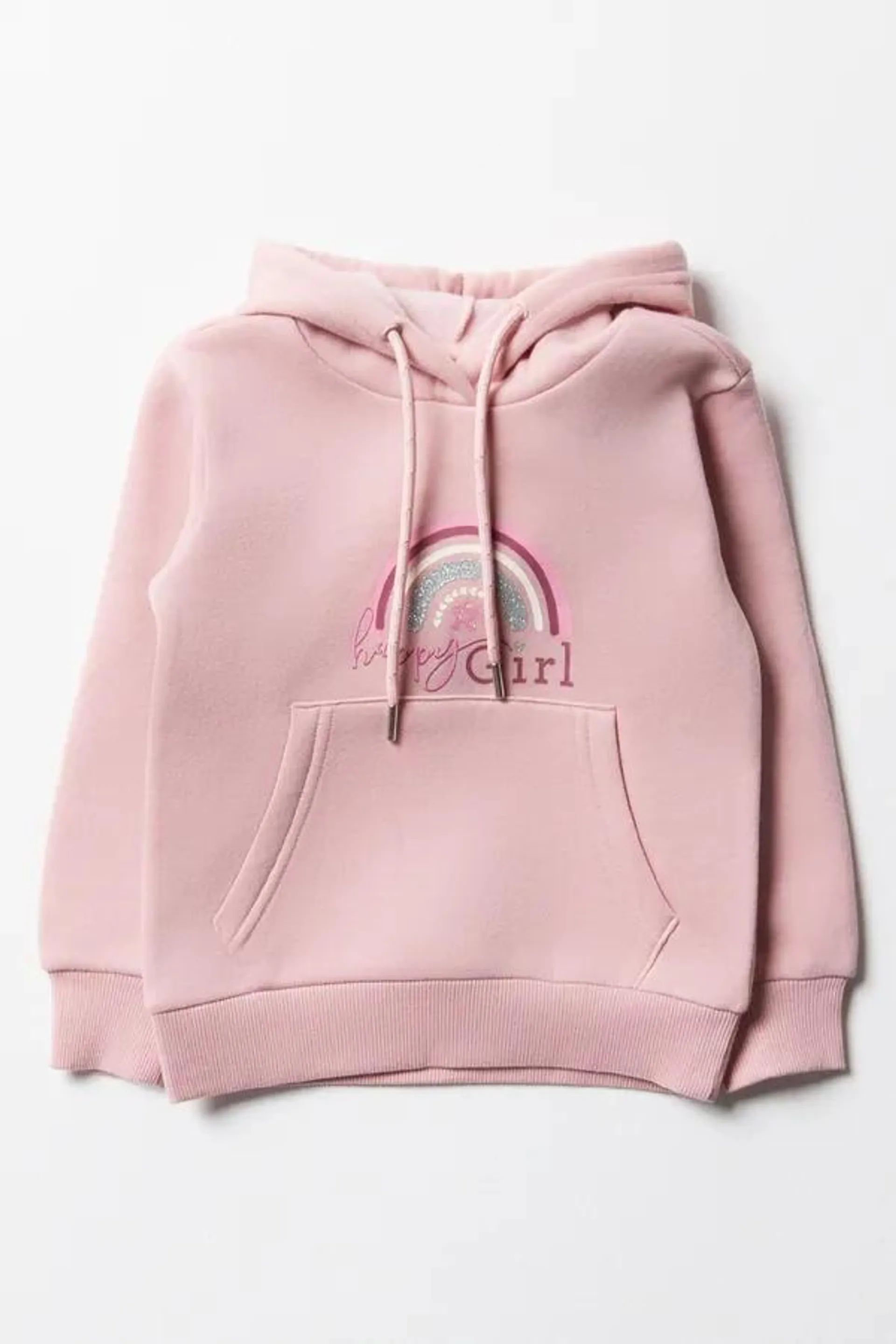 Rainbow placement print pink track top