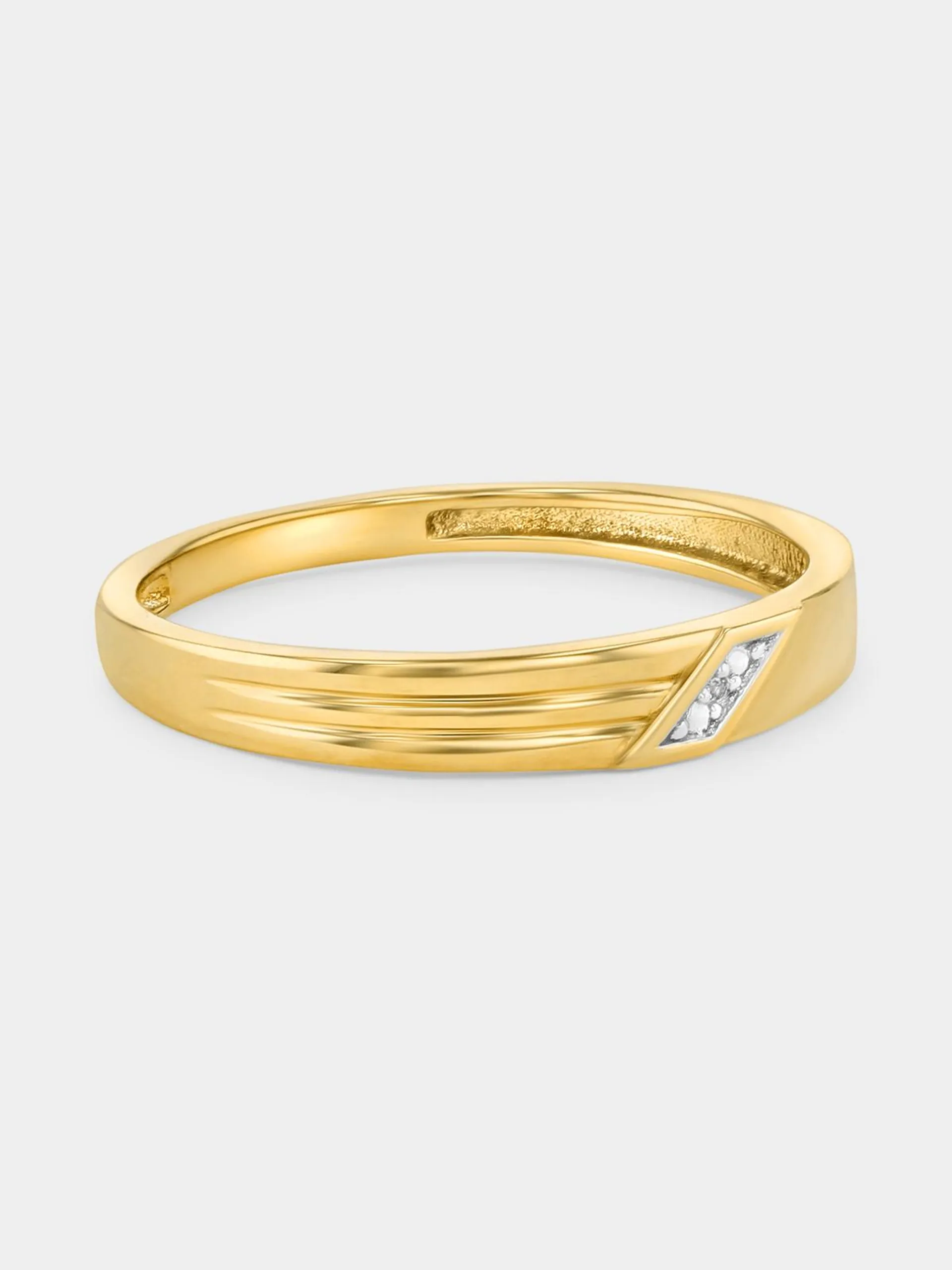 Yellow Gold Earth Grown Diamond Diagonal Ring