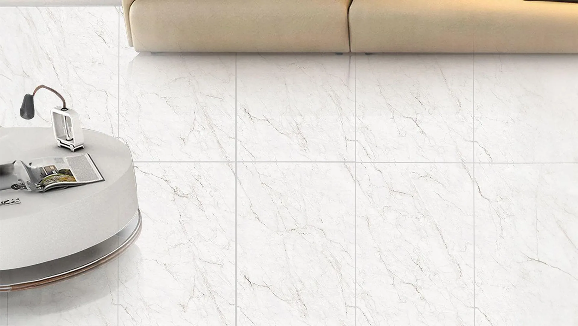 Astor White Endless Rectified Polished Porcelain Tile 1200 x 1800mm