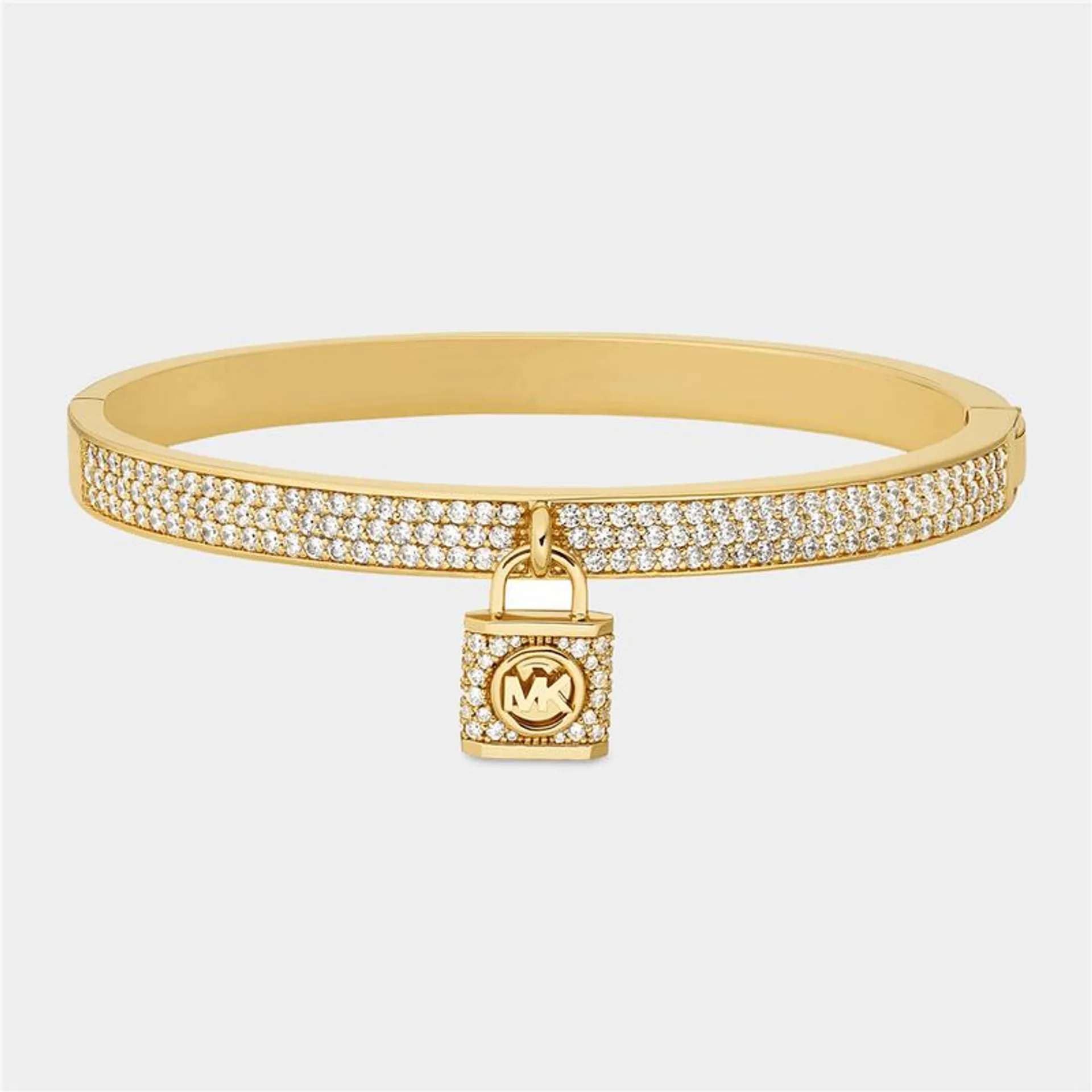 Michael Kors Metallic Muse Collection Gold Plated Cubic Zirconia Charm Bangle Bracelet