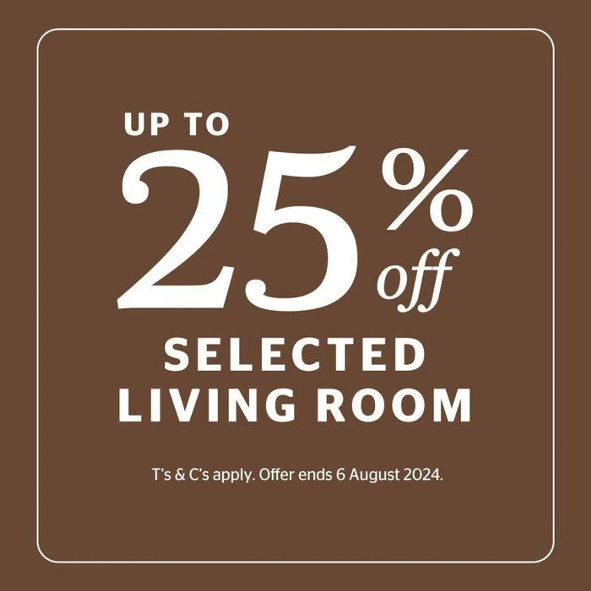 25% off selected living room items  - 1