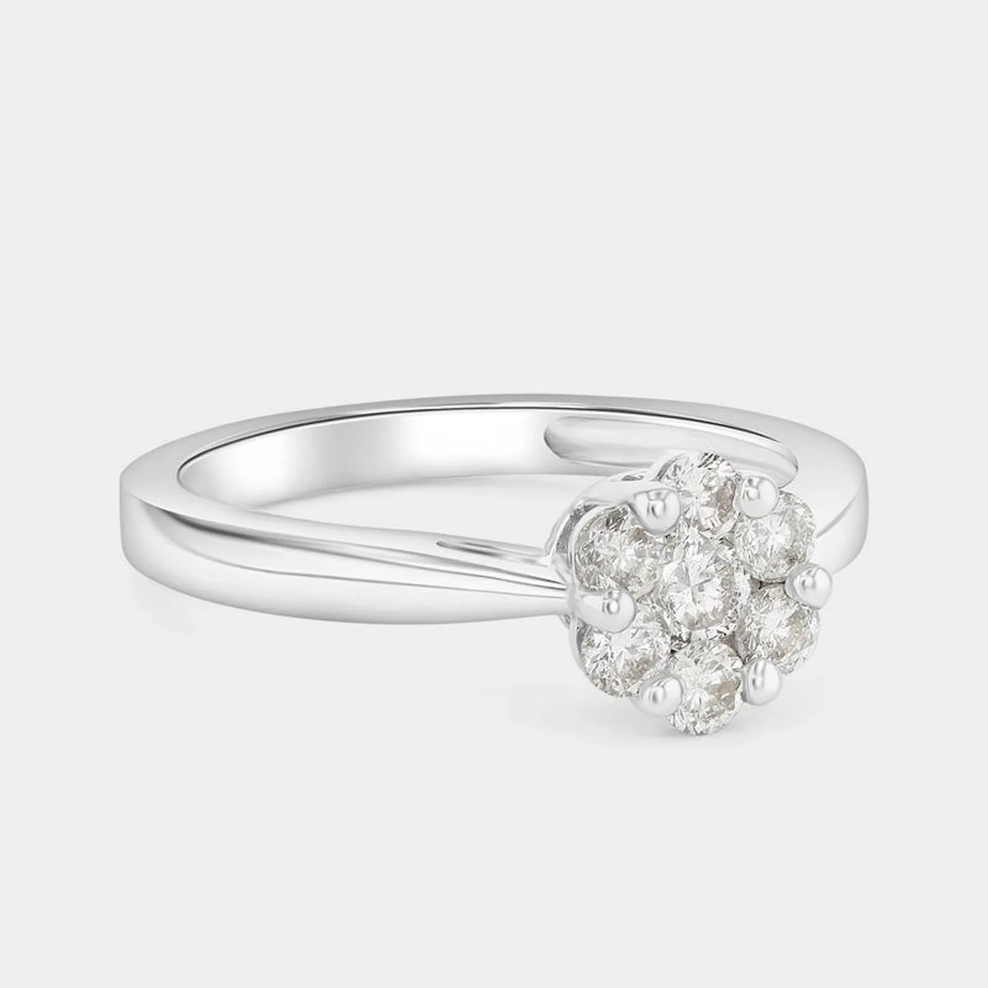 White Gold 0.50ct Diamond Cluster Ring