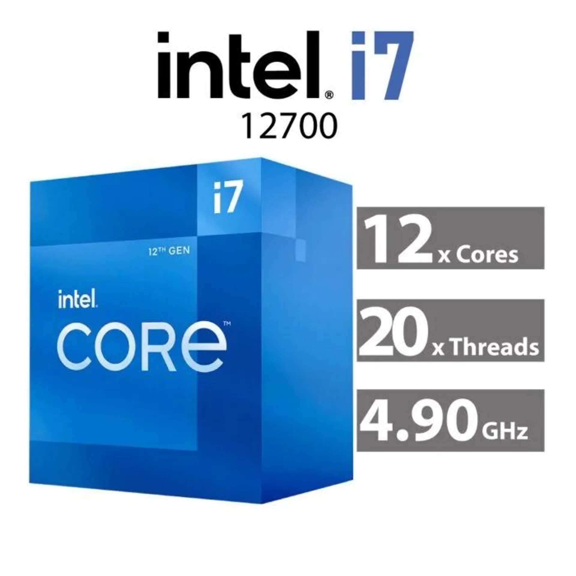 Intel Core i7-12700 Alder Lake 12-Core 2.10GHz LGA1700 65W BX8071512700 Desktop Processor