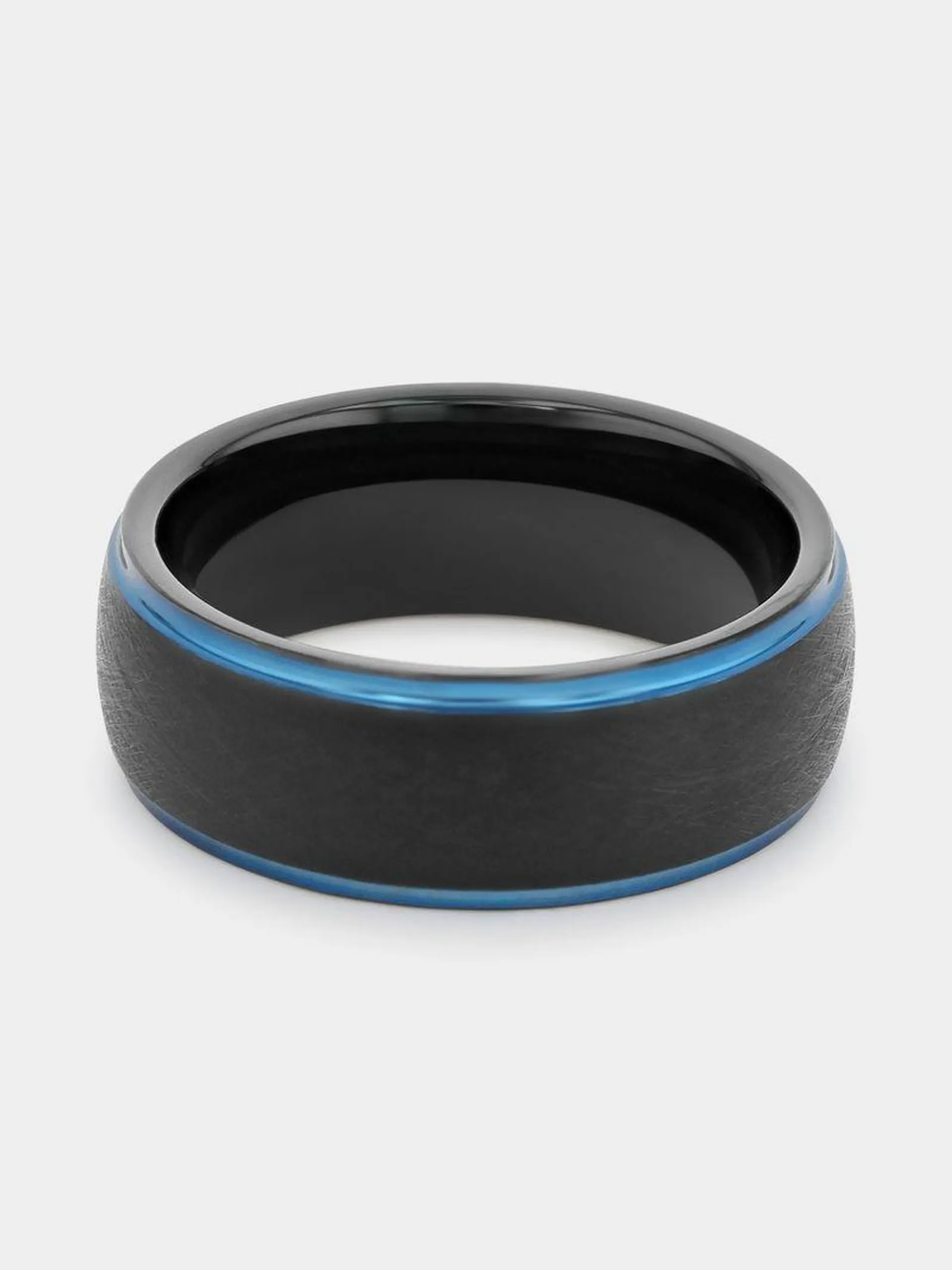 Tungsten Matt Black Blue Edge Ring