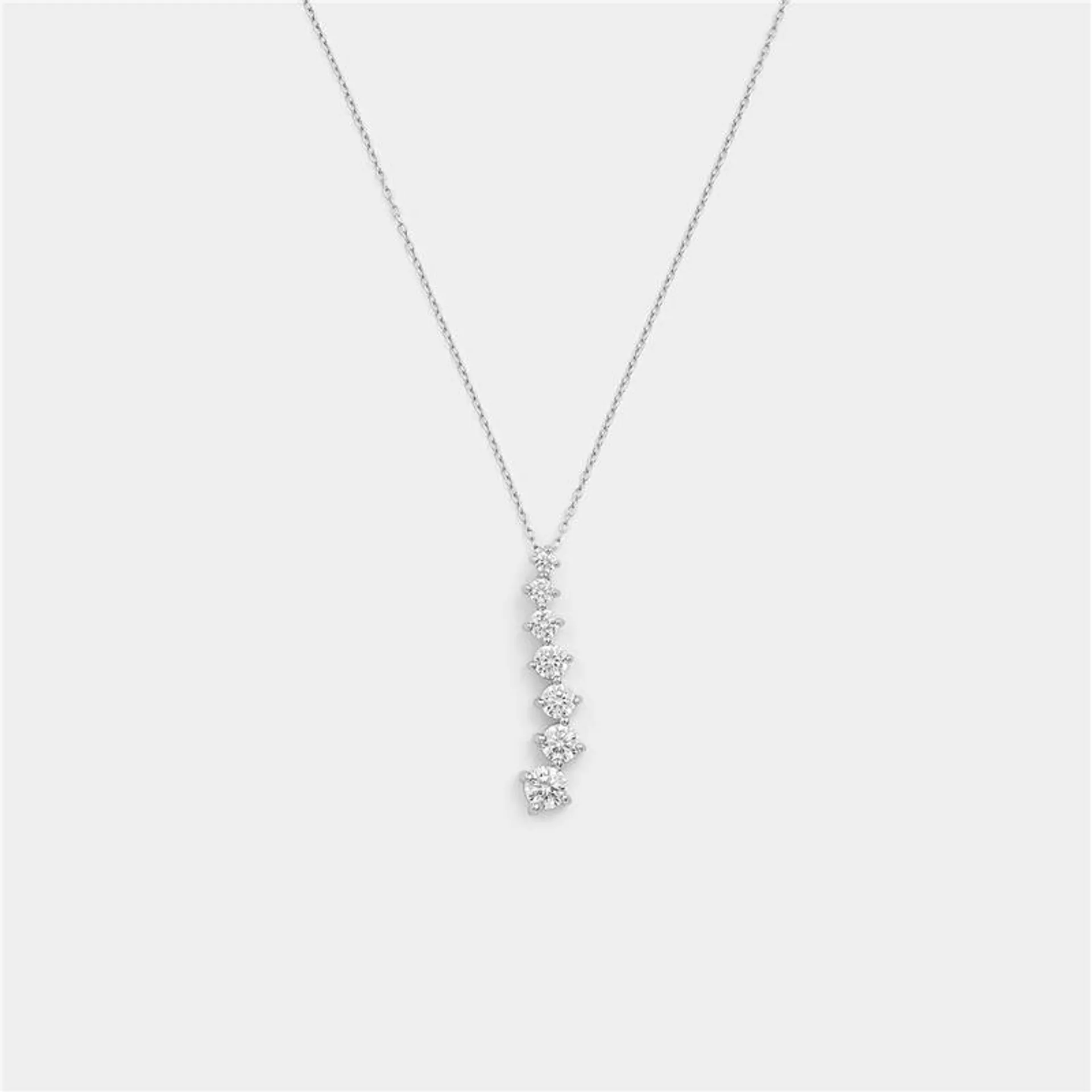 Sterling Silver Cubic Zirconia Journey Pendant