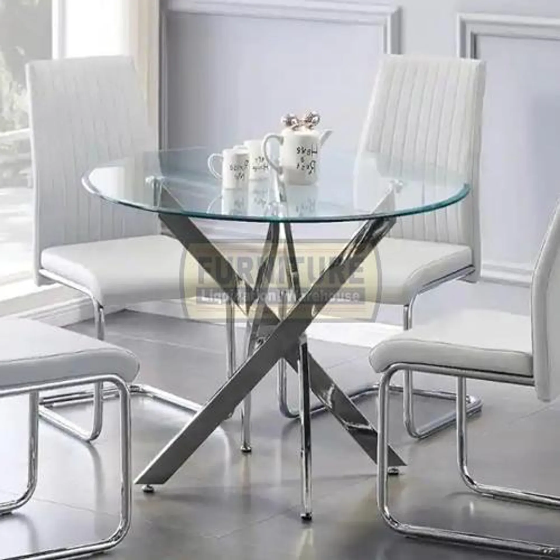 Mercury Round Glass Dining Table