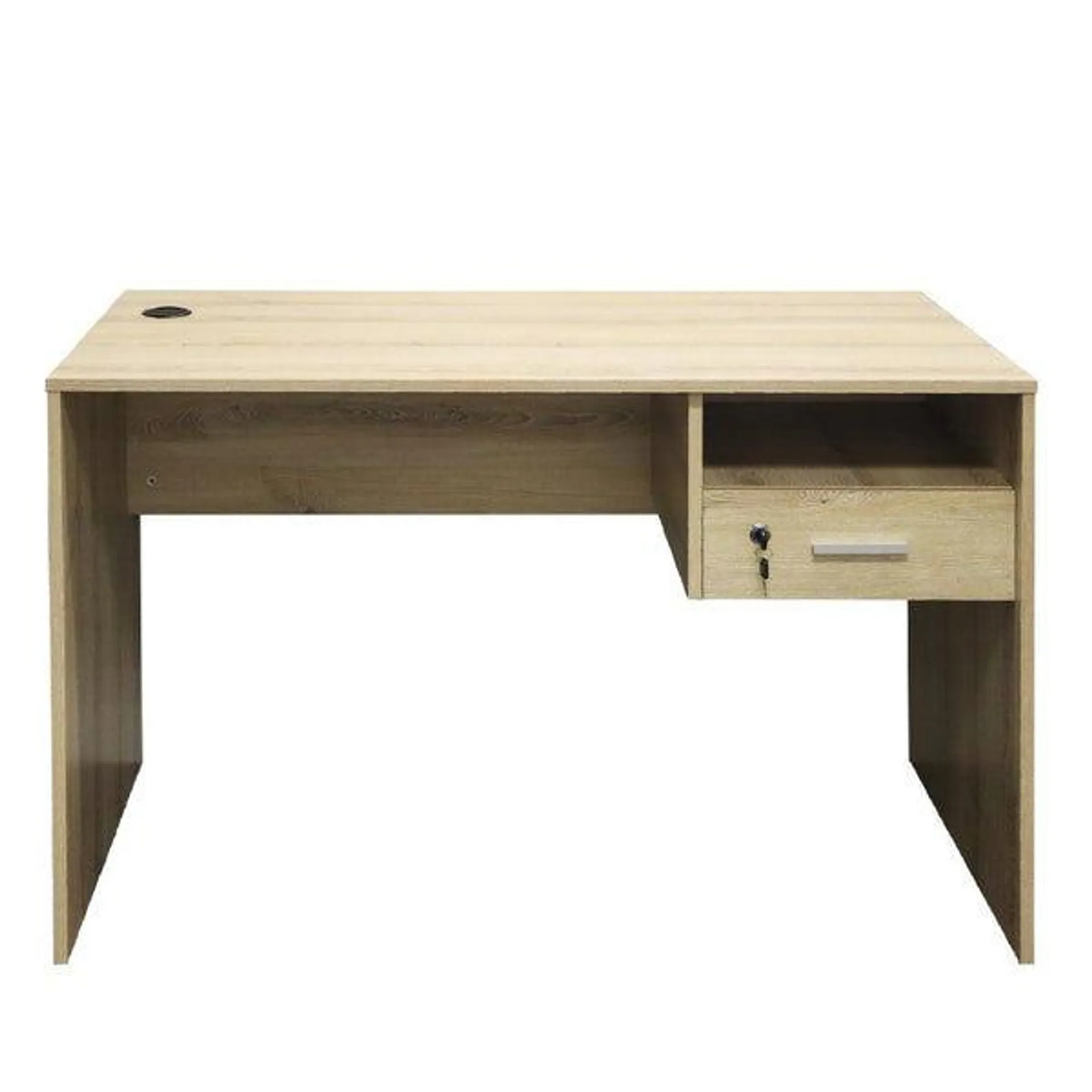 Denver Office Furniture | Office Desk with Single Lockable Drawer | Washed Shale