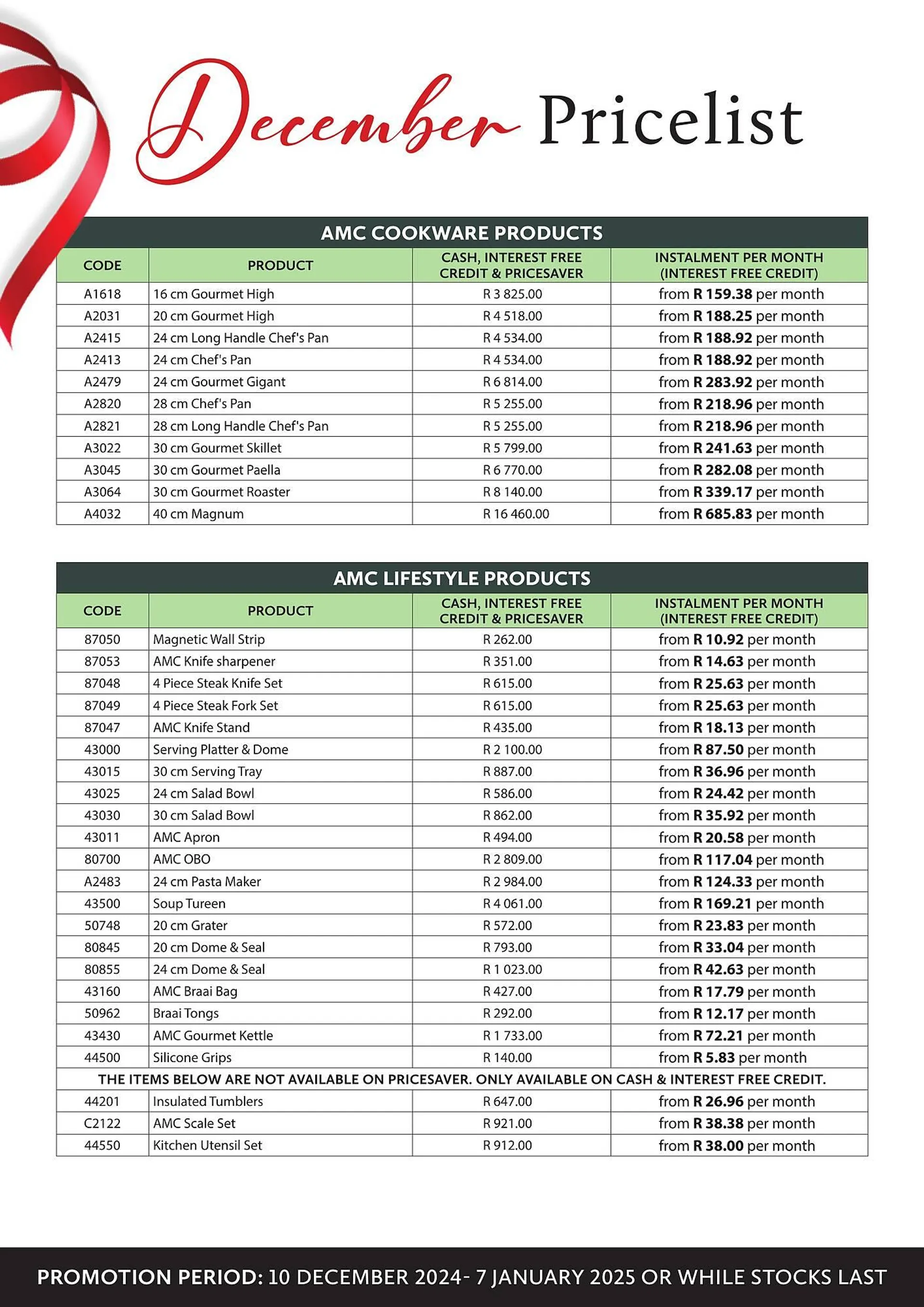 AMC Cookware catalogue from 10 December to 7 January 2025 - Catalogue Page 10