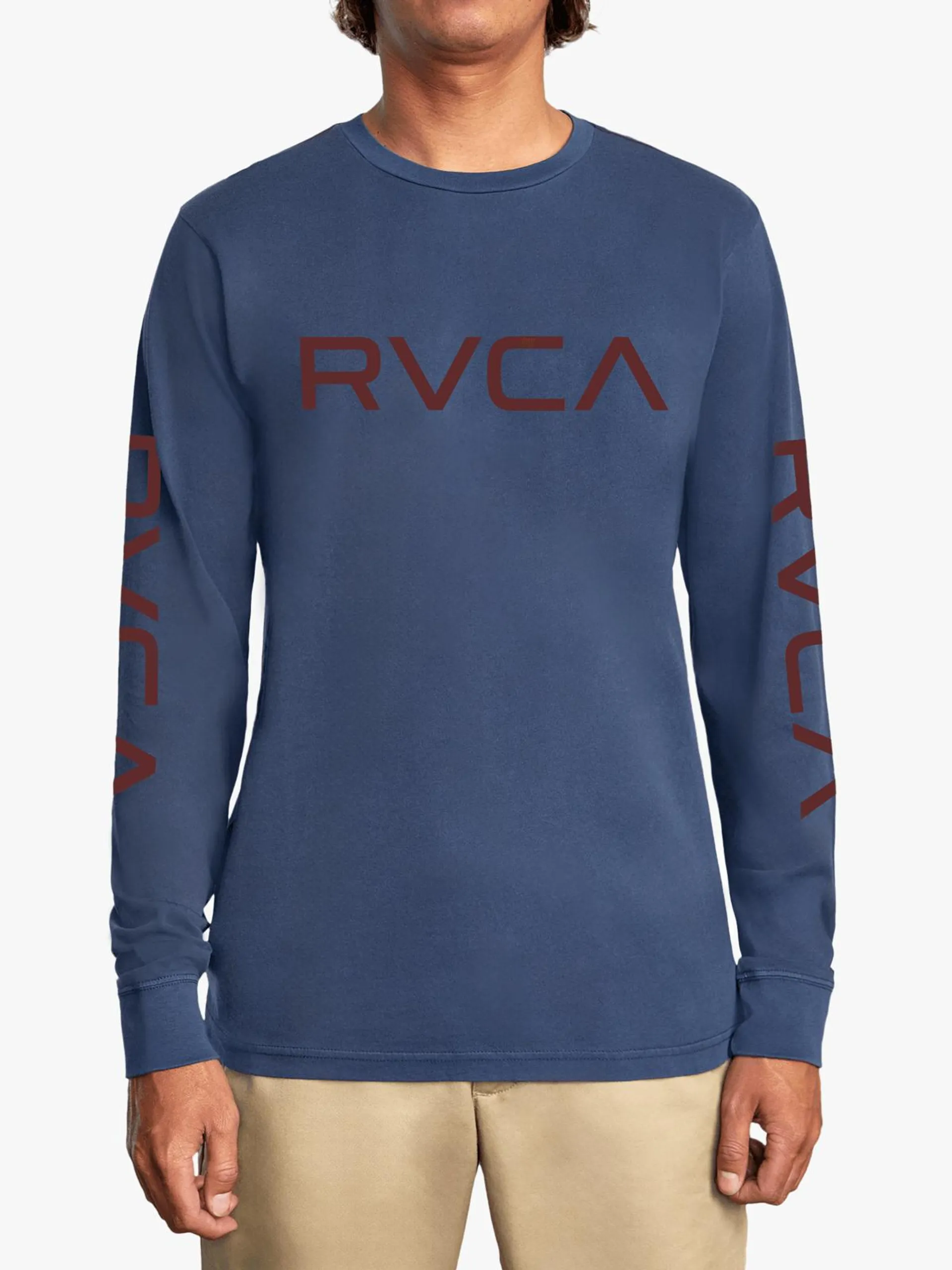 Men's RVCA BIG Blue Long Sleeve T-Shirt
