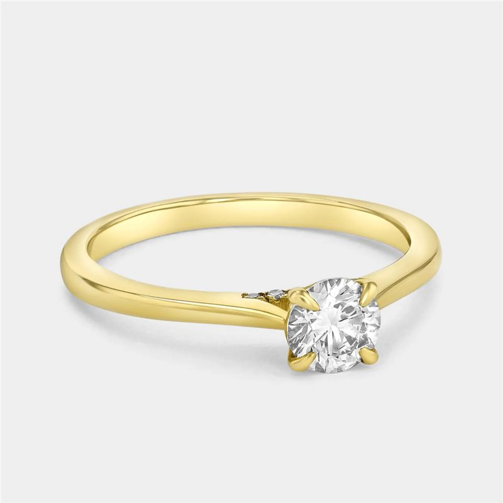 Yellow Gold 0.5ct Lab Grown Diamond Solitaire Ring