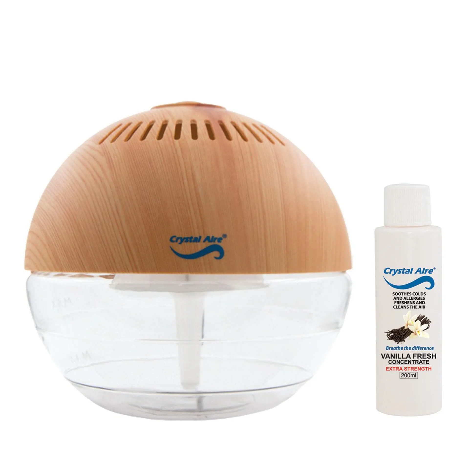 Crystal Aire LED Globe Air Purifier with 200ml Vanilla concentrate