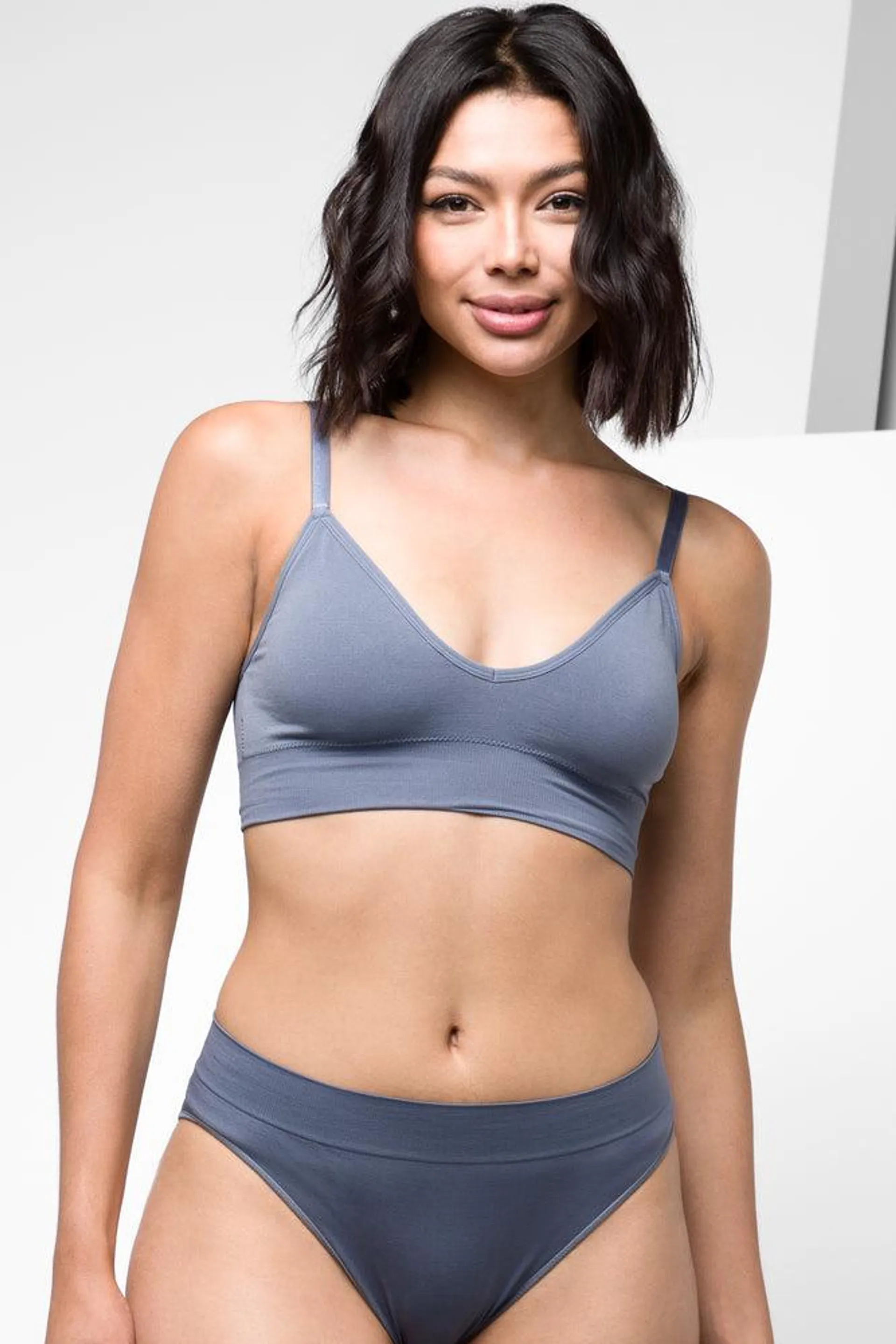 Seam-free Crop Top Blue