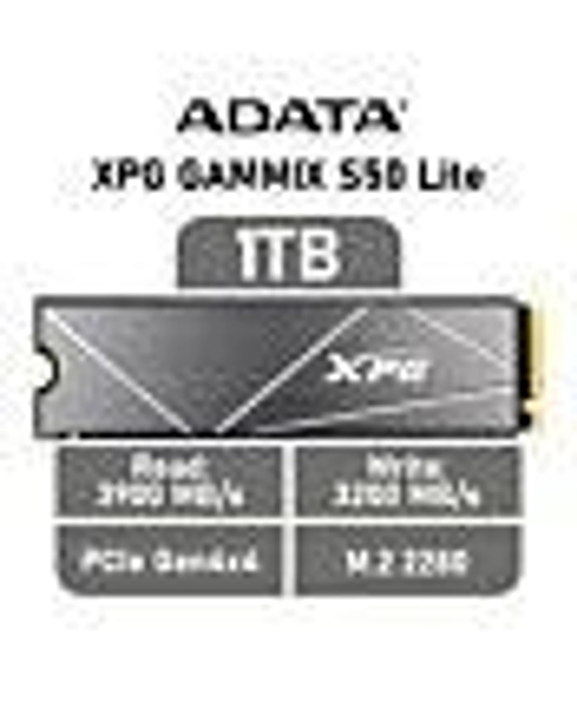 ADATA XPG GAMMIX S50 Lite 1TB PCIe Gen4x4 AGAMMIXS50L-1T-C M.2 2280 Solid State Drive