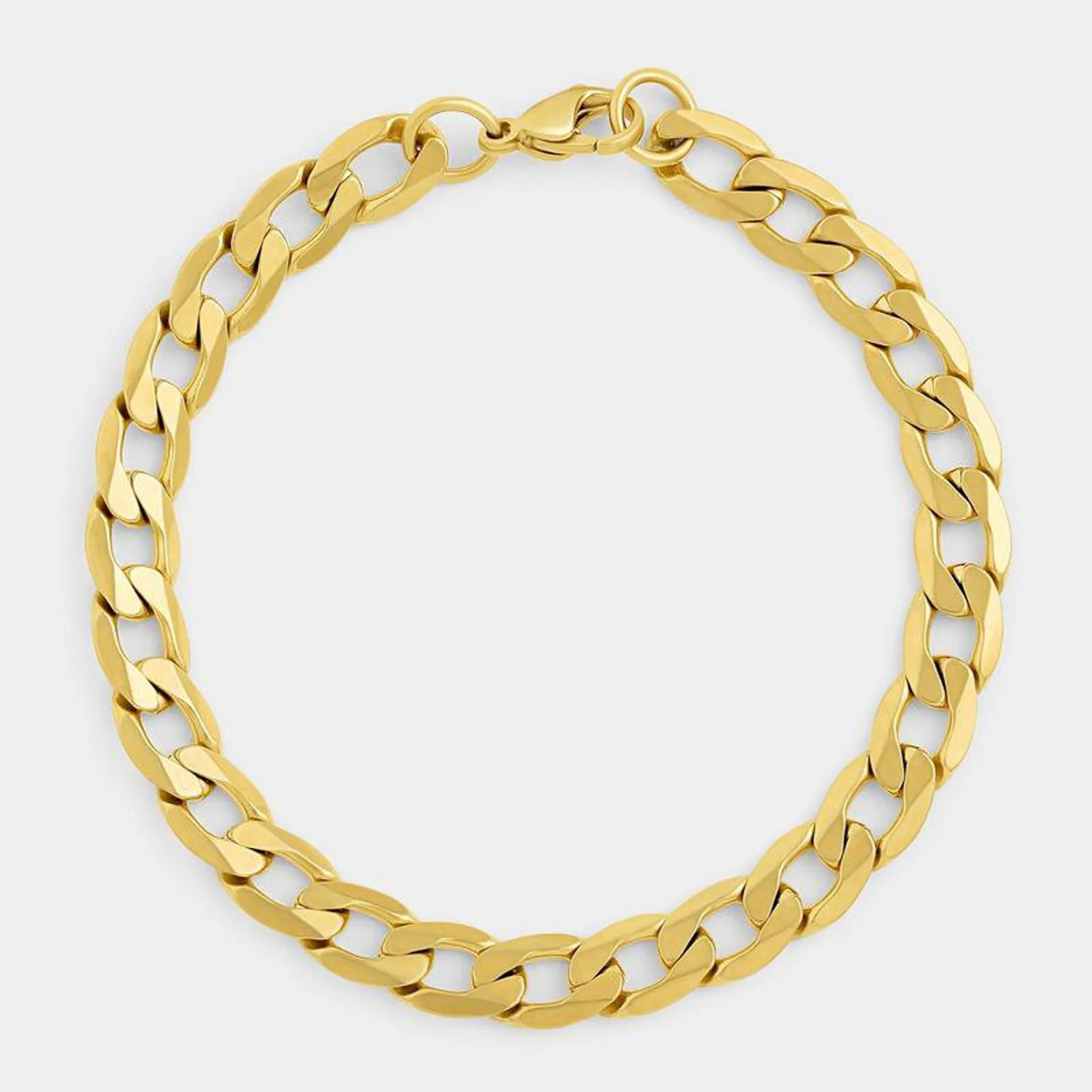 Stainless Steel Gold Plated Curb Bracelet
