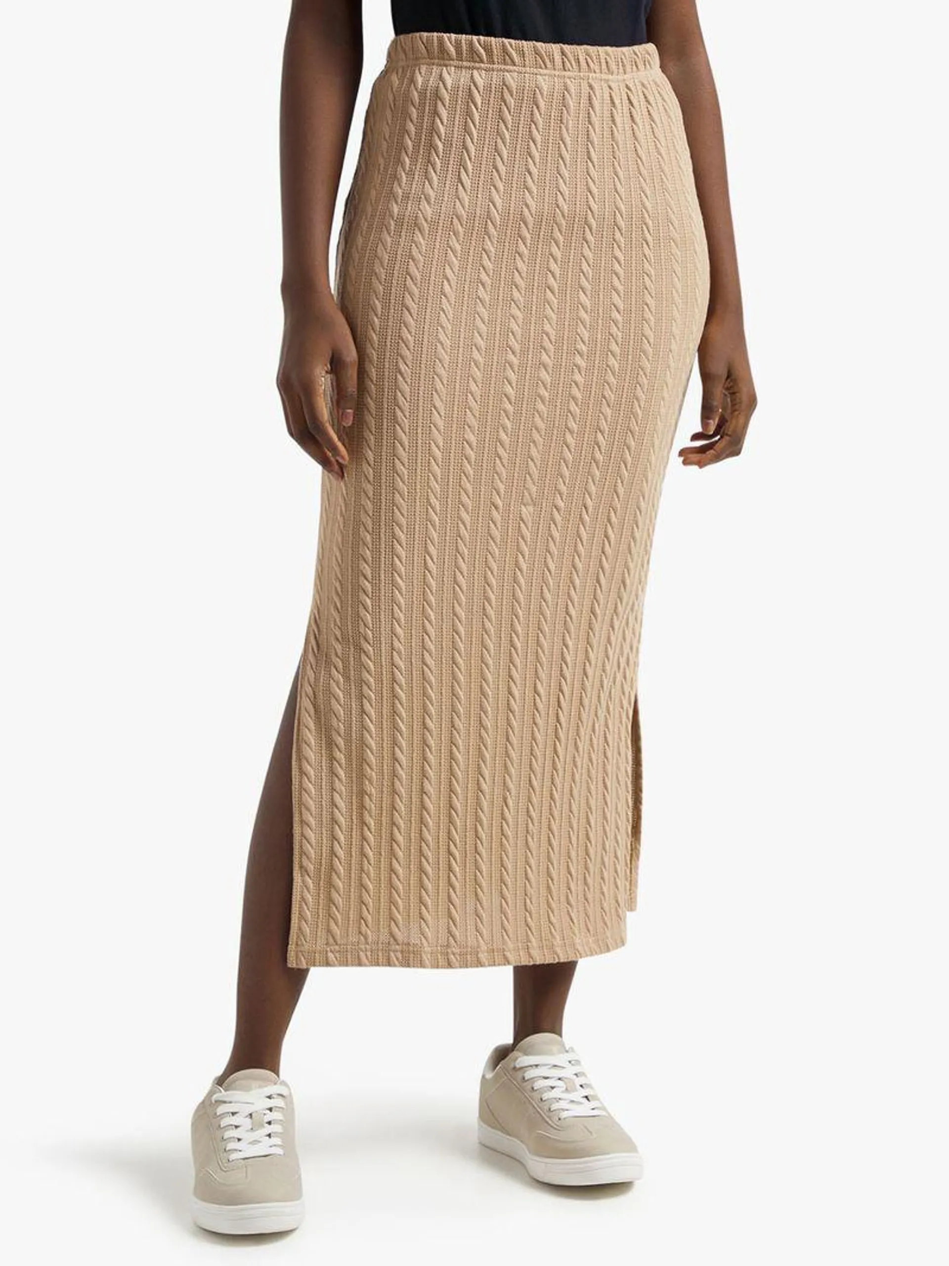 Jet Women's Regular Caramel Cable Knit Skirt