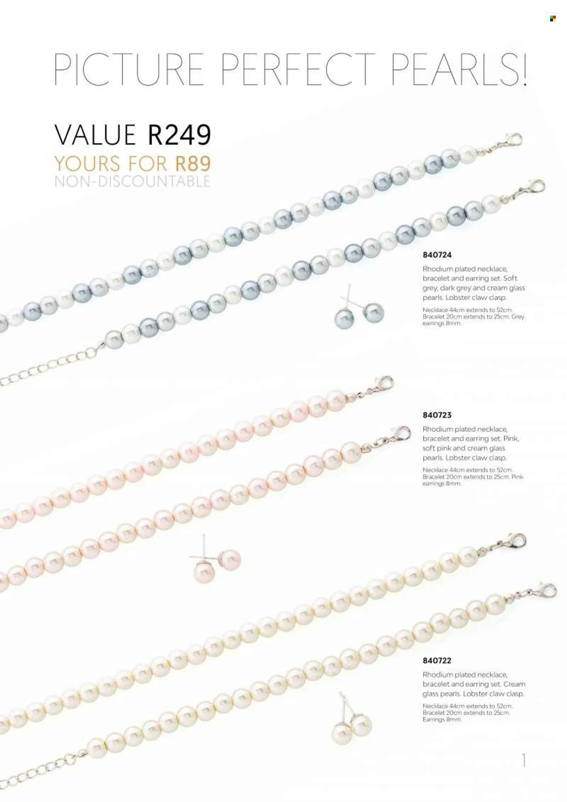 Honey catalogue  - Sales products - bracelet, earrings, necklace. Page 3.