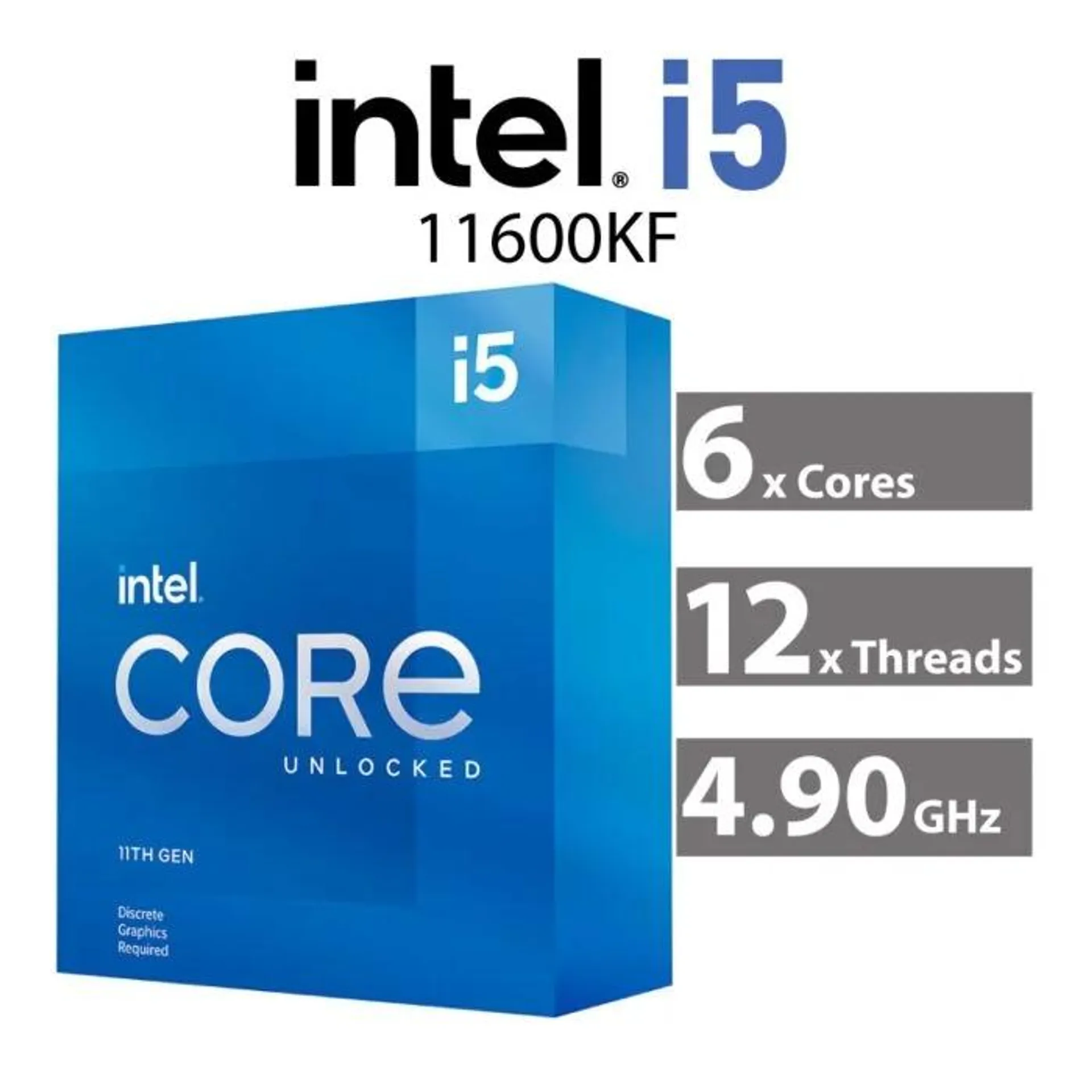 Intel Core i5-11600KF Rocket Lake 6-Core 3.90GHz LGA1200 125W BX8070811600KF Desktop Processor
