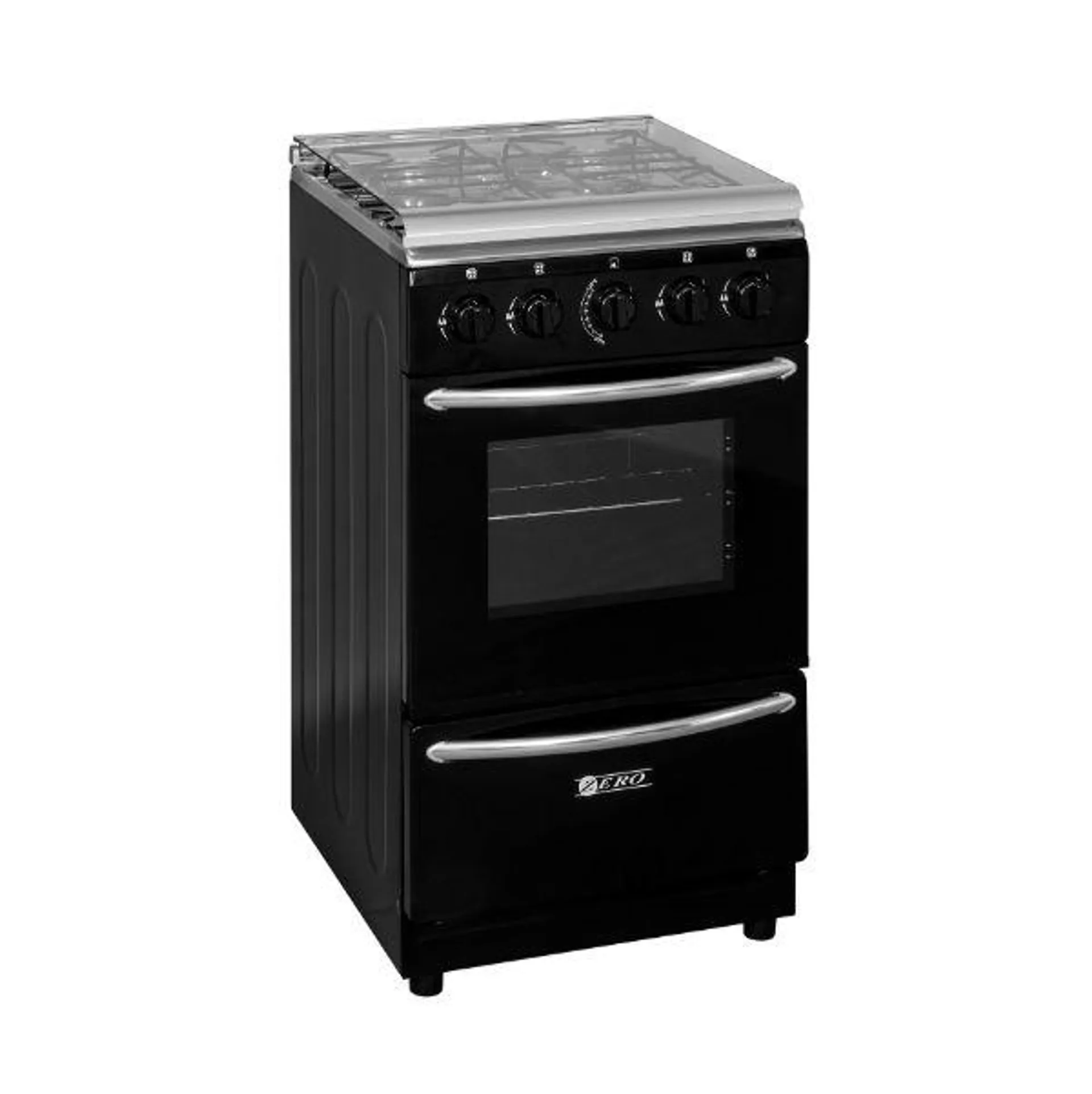 Zero 4 Burner Gas Stove With Gas Oven – Black