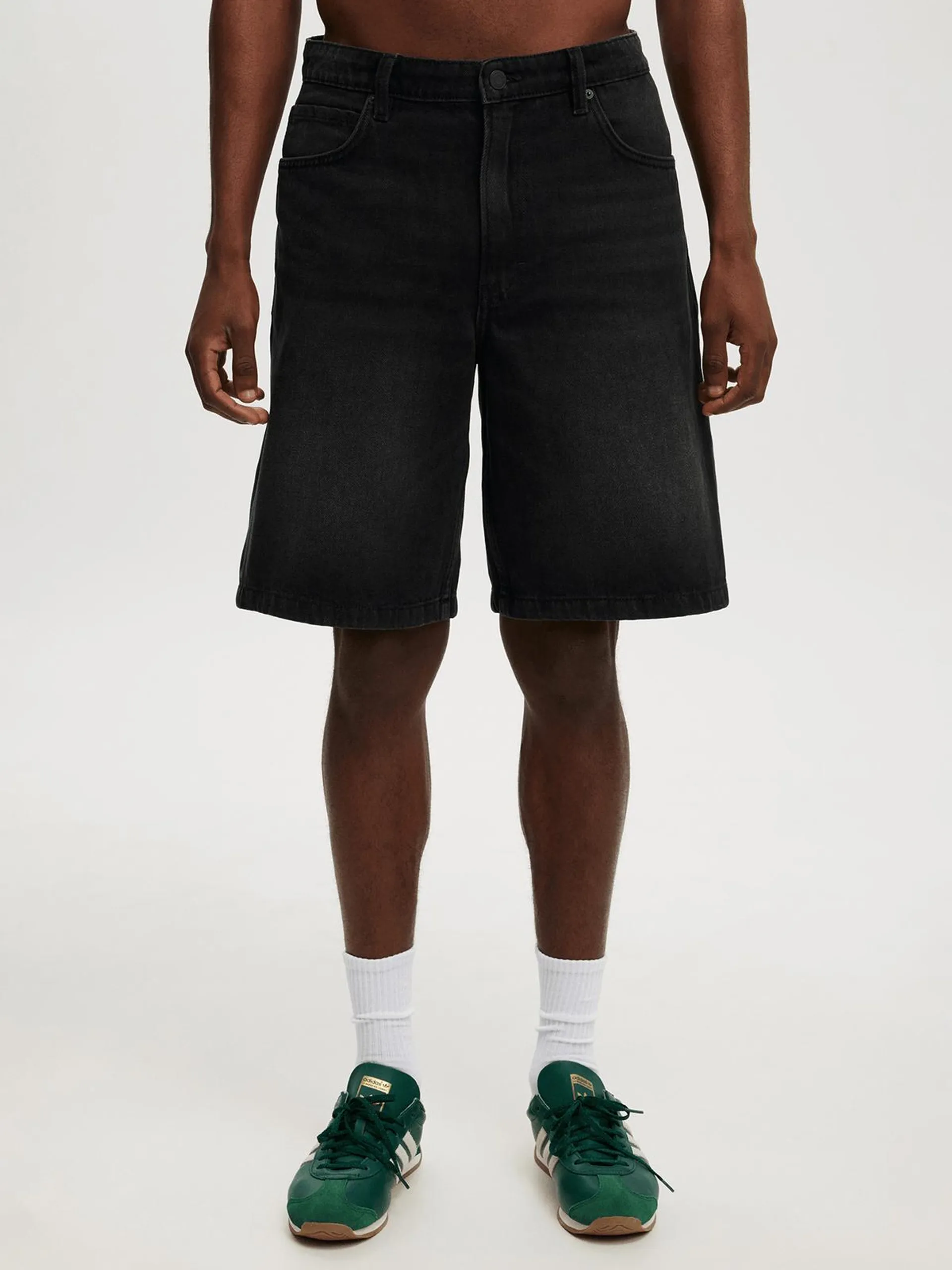 Men's Cotton On Black Baggy Denim Shorts