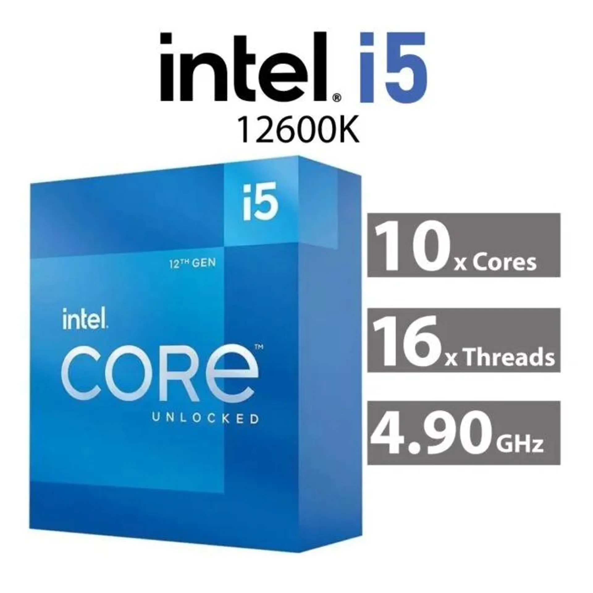 Intel Core i5-12600K Alder Lake 10-Core 3.70GHz LGA1700 125W BX8071512600K Desktop Processor