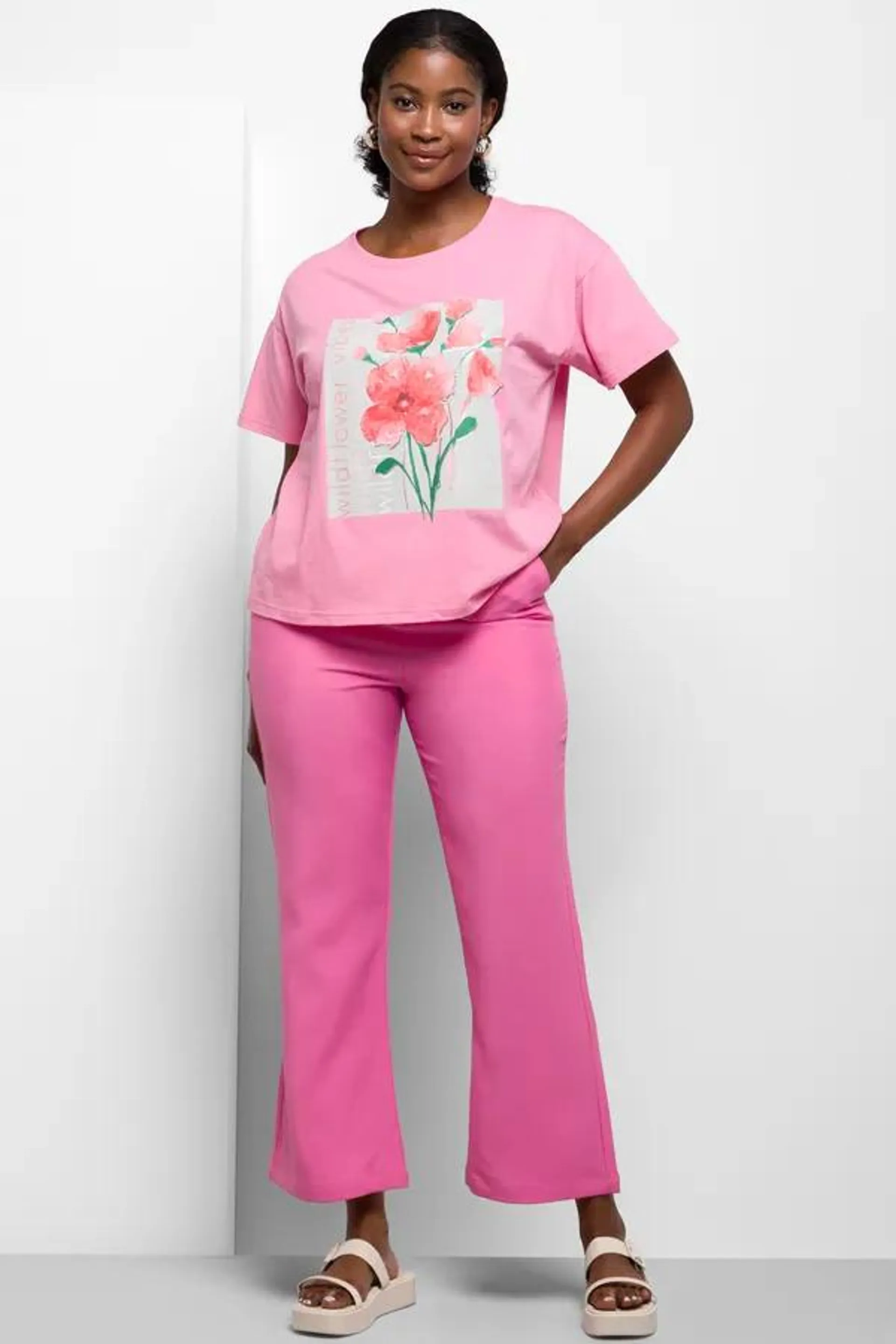 Boxy short sleeve t-shirt pink