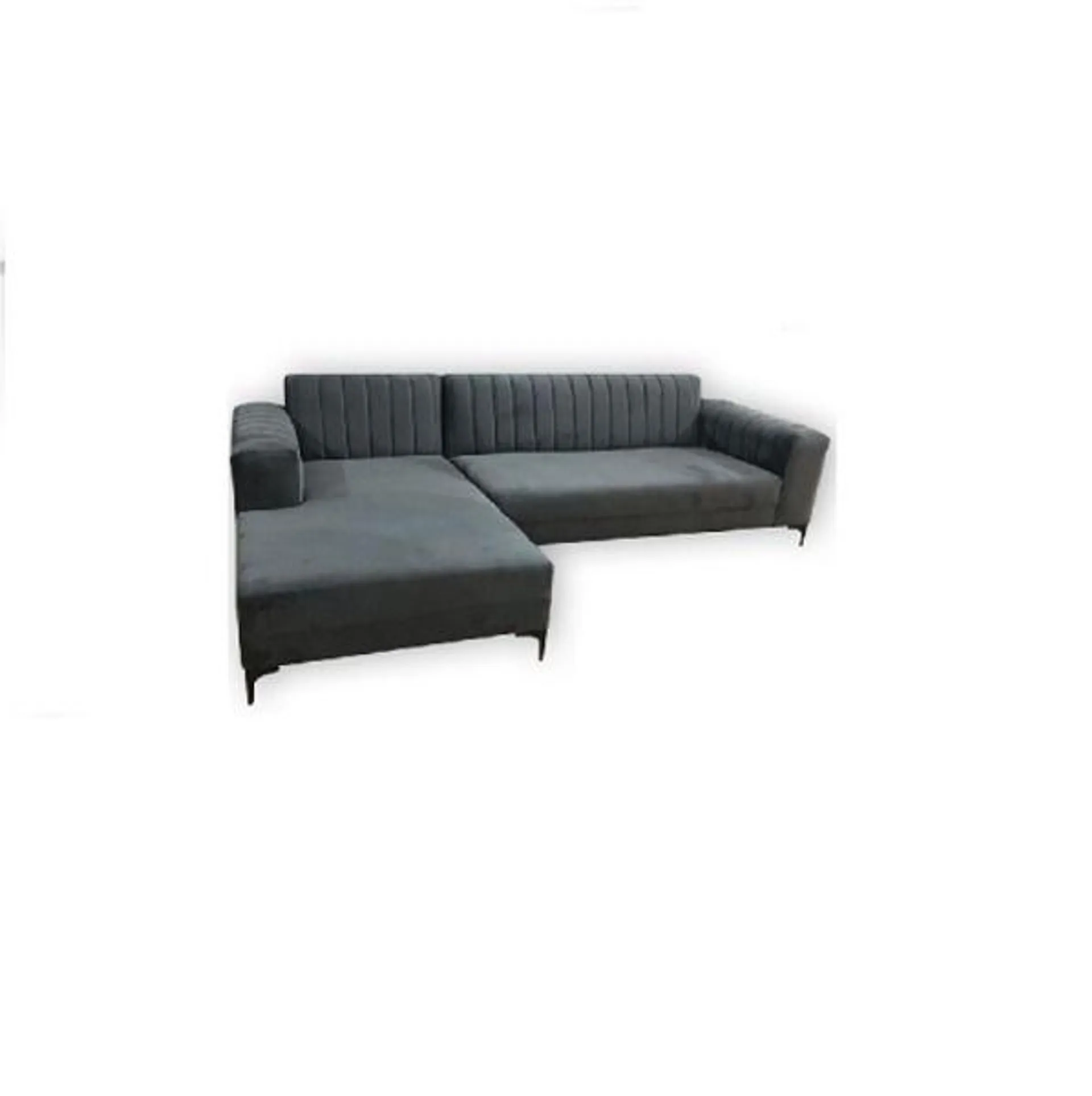 Modular L shaped 5 seater panel dark grey couch