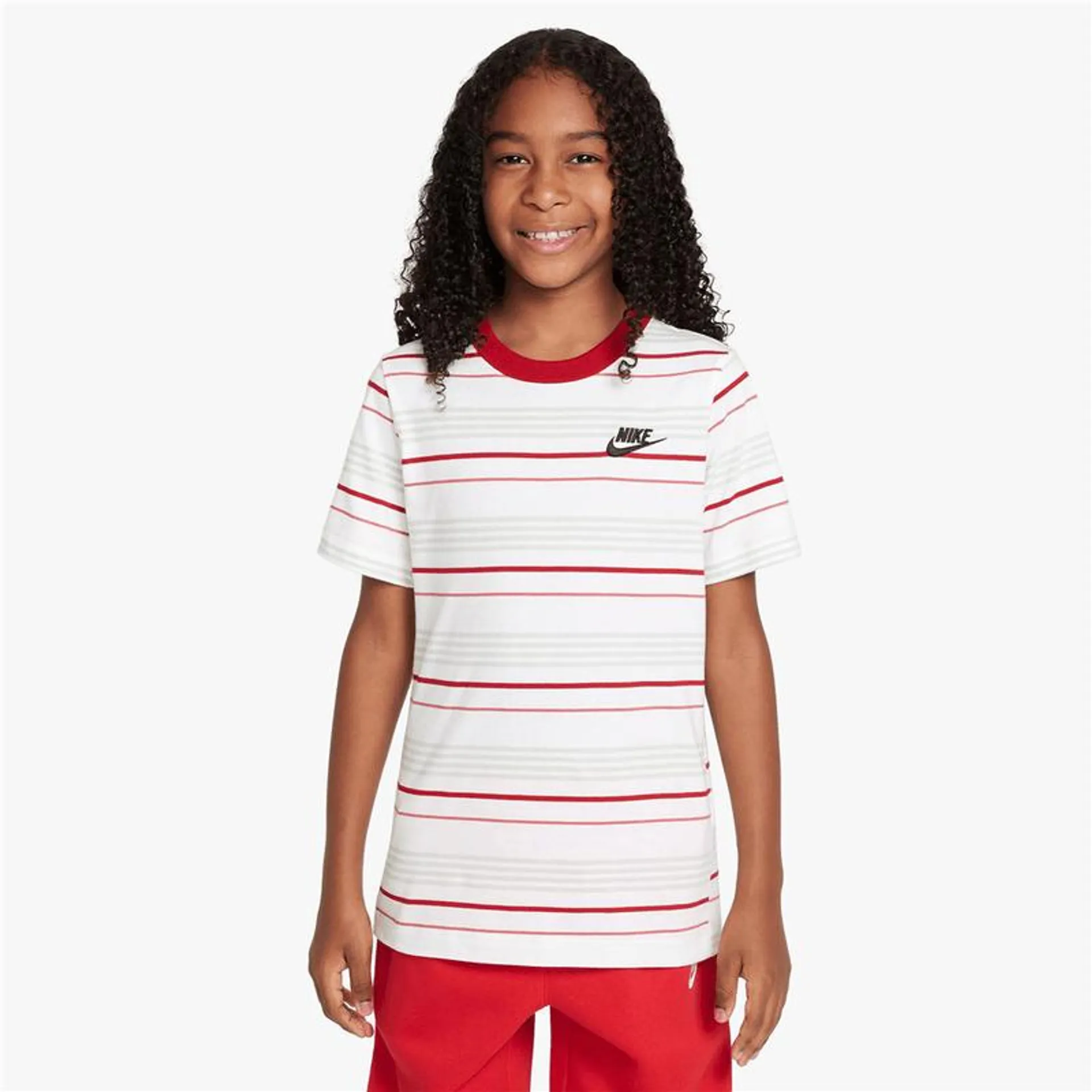 Nike Unisex Youth NSW White/Red T-shirt