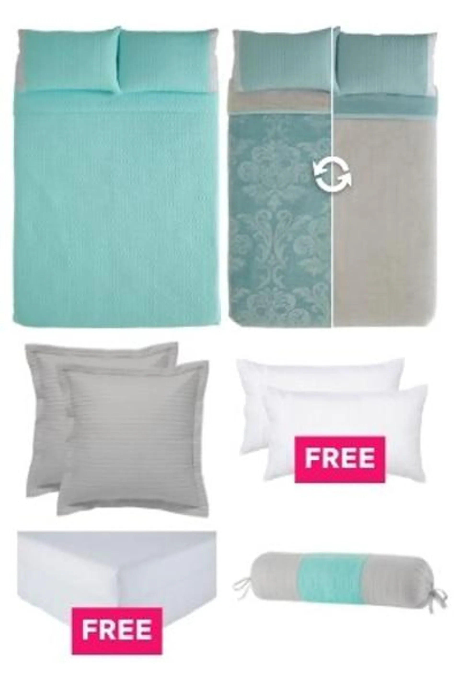 Calista Ice Blue Fitted Bedcover Sets
