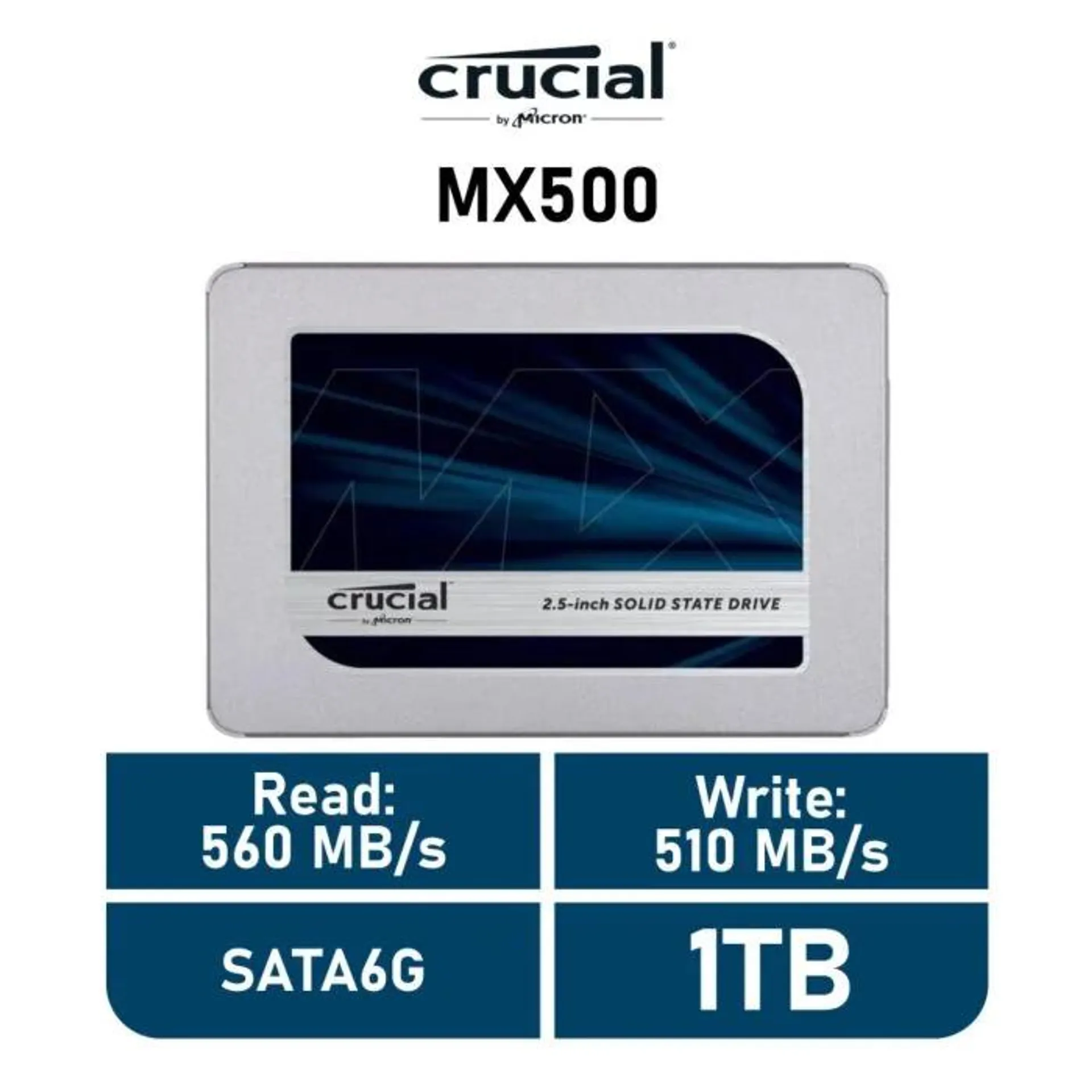 Crucial MX500 1TB SATA6G CT1000MX500SSD1 2.5" Solid State Drive