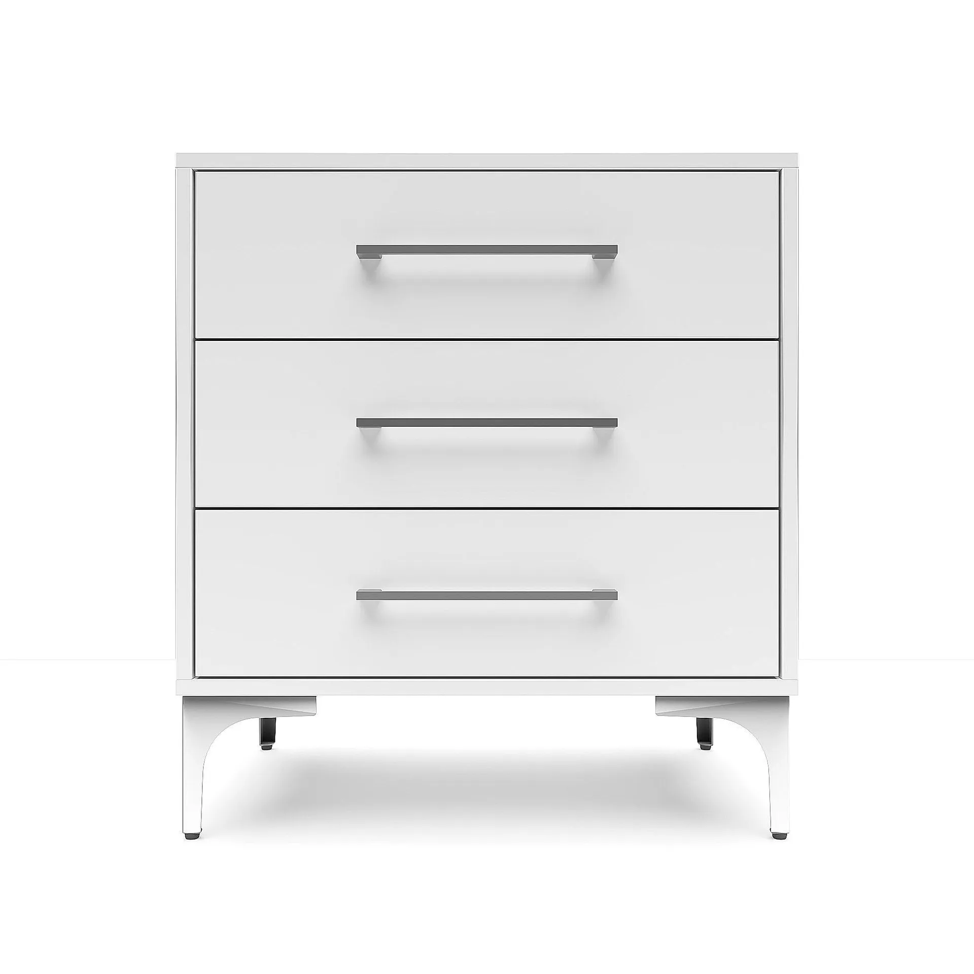 BAM! High Gloss Three Drawer Bedside Table - White