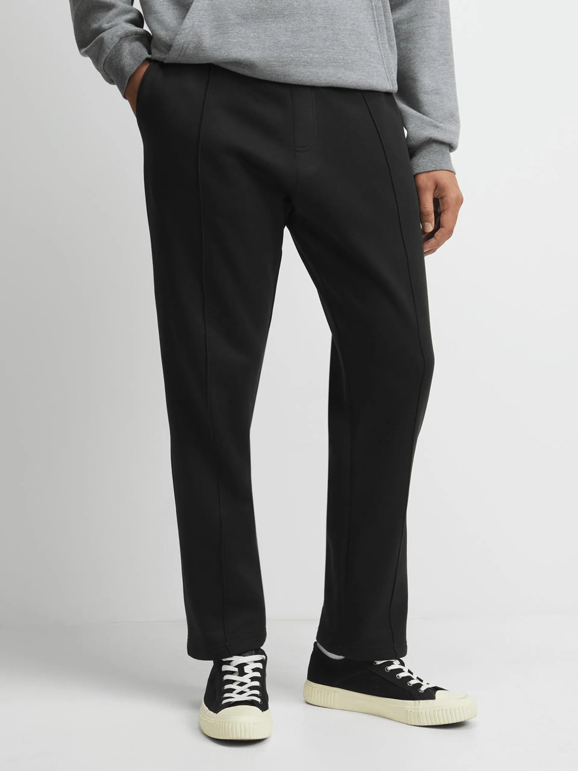 Men's Black Pintuck Joggers